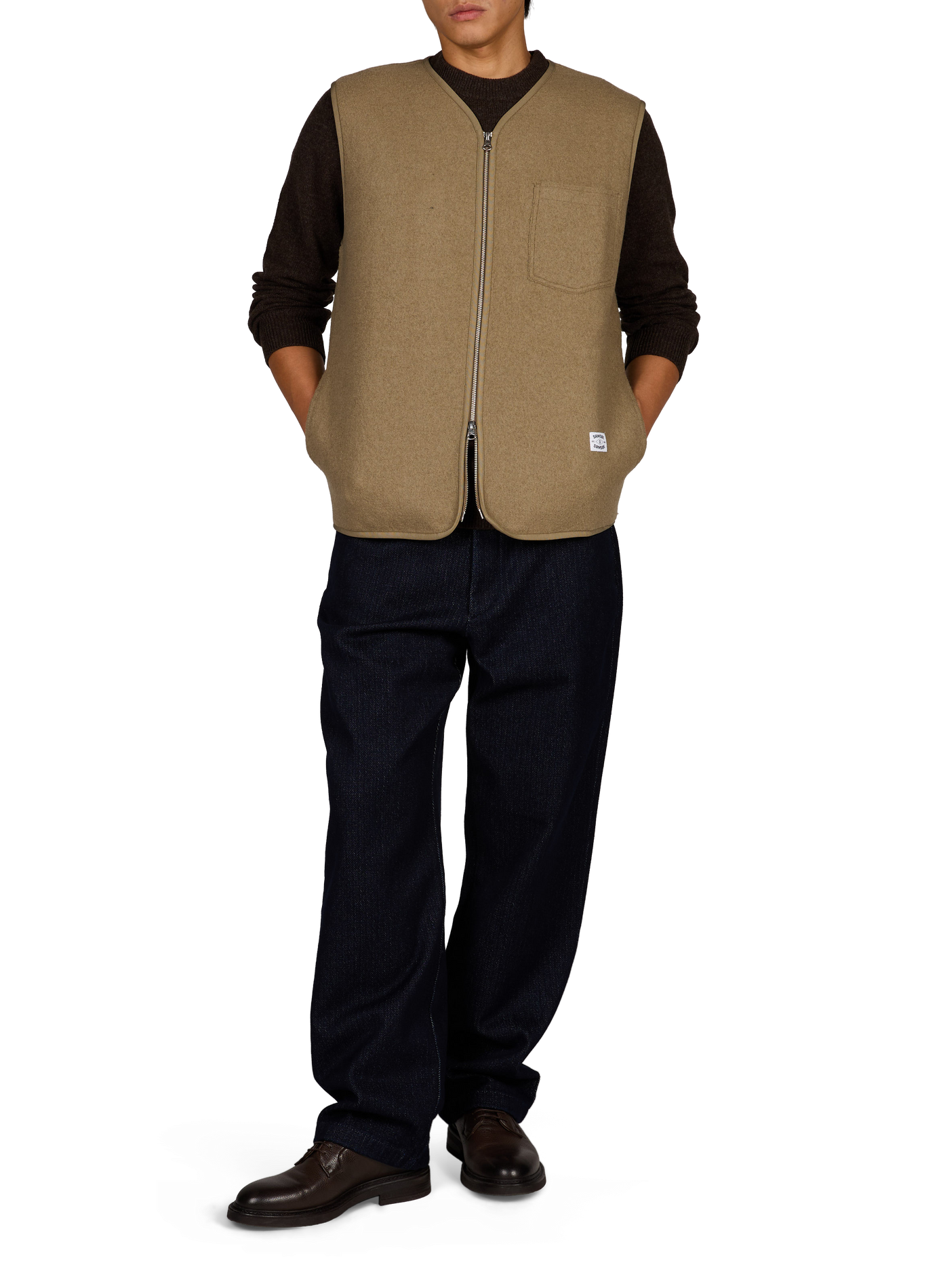 Gilet sans manches en laine SAMSOE SAMSOE Marron