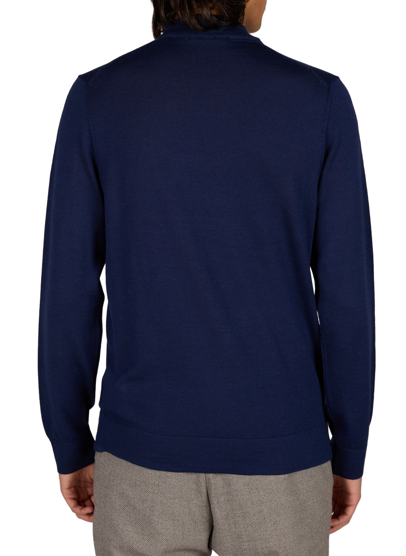 Pull Marek droit col montant en laine vierge STRELLSON Bleu