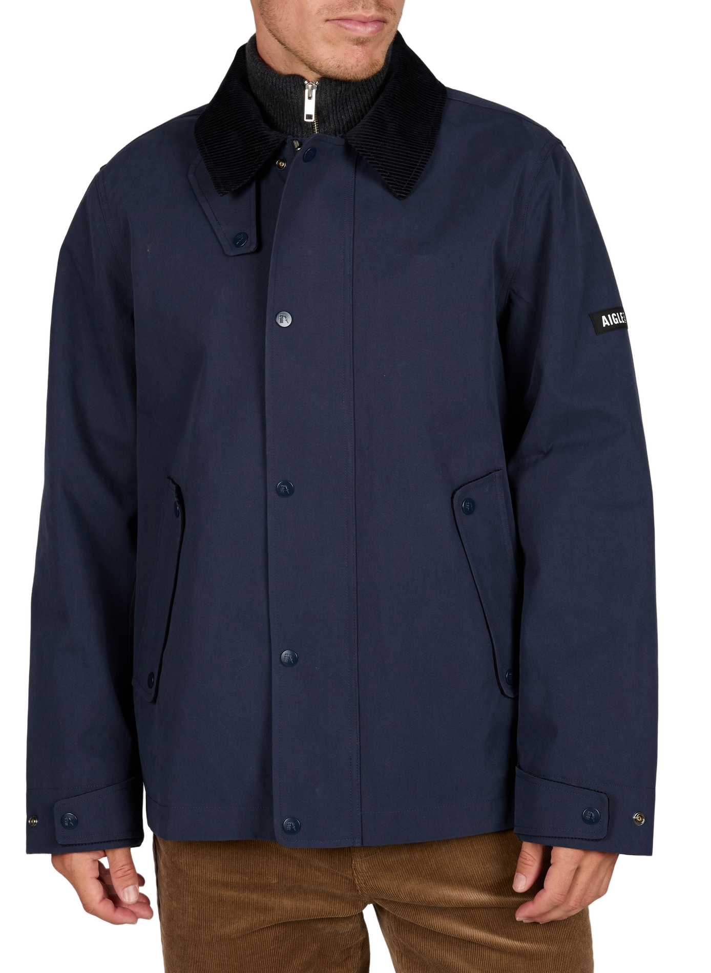 Ruime parka met klassieke kraag van katoenmix AIGLE Blauw