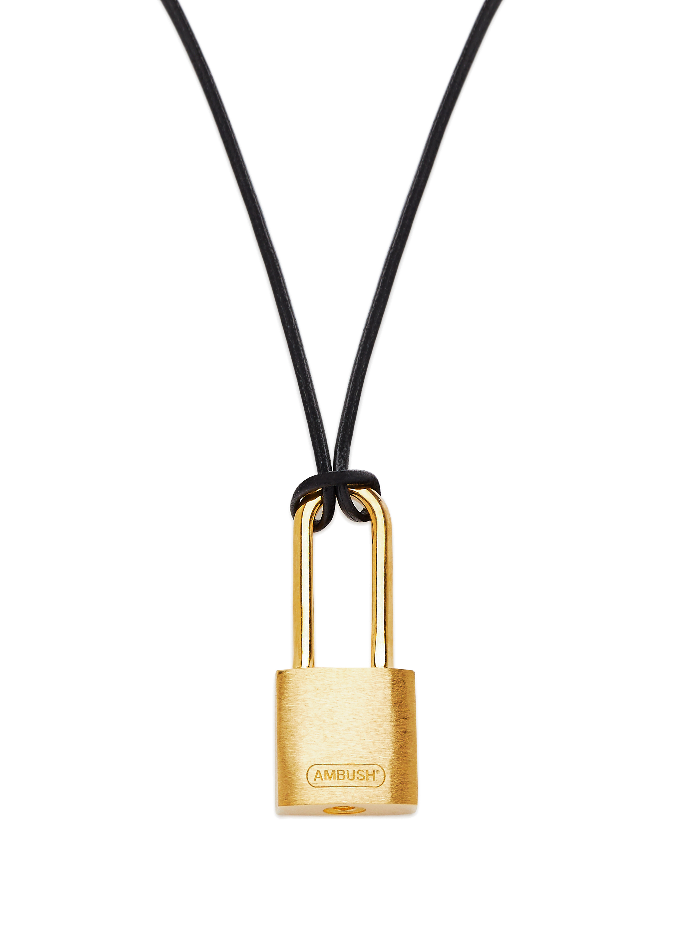 Collier Padlock en argent plaqué or