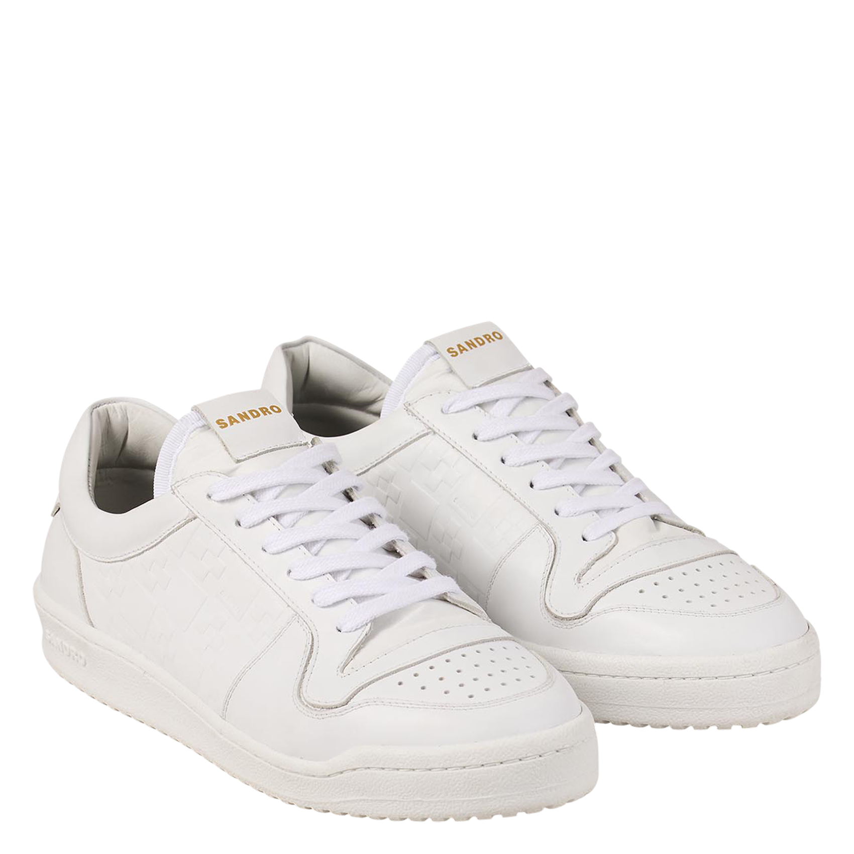 Baskets basses en cuir SANDRO Blanc