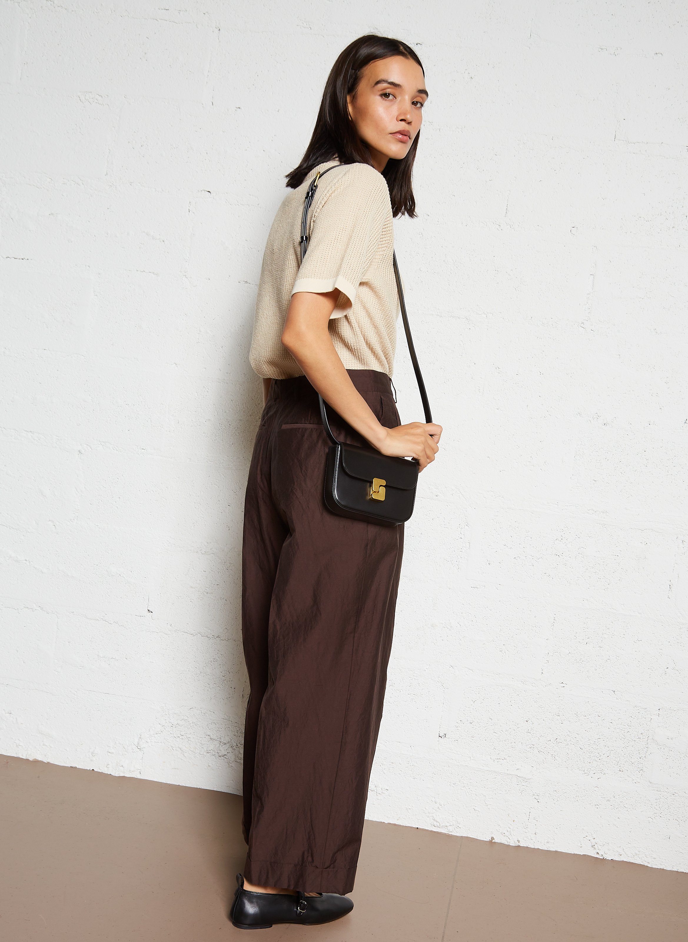 Sac bandoulière en cuir bell SOEUR Noir