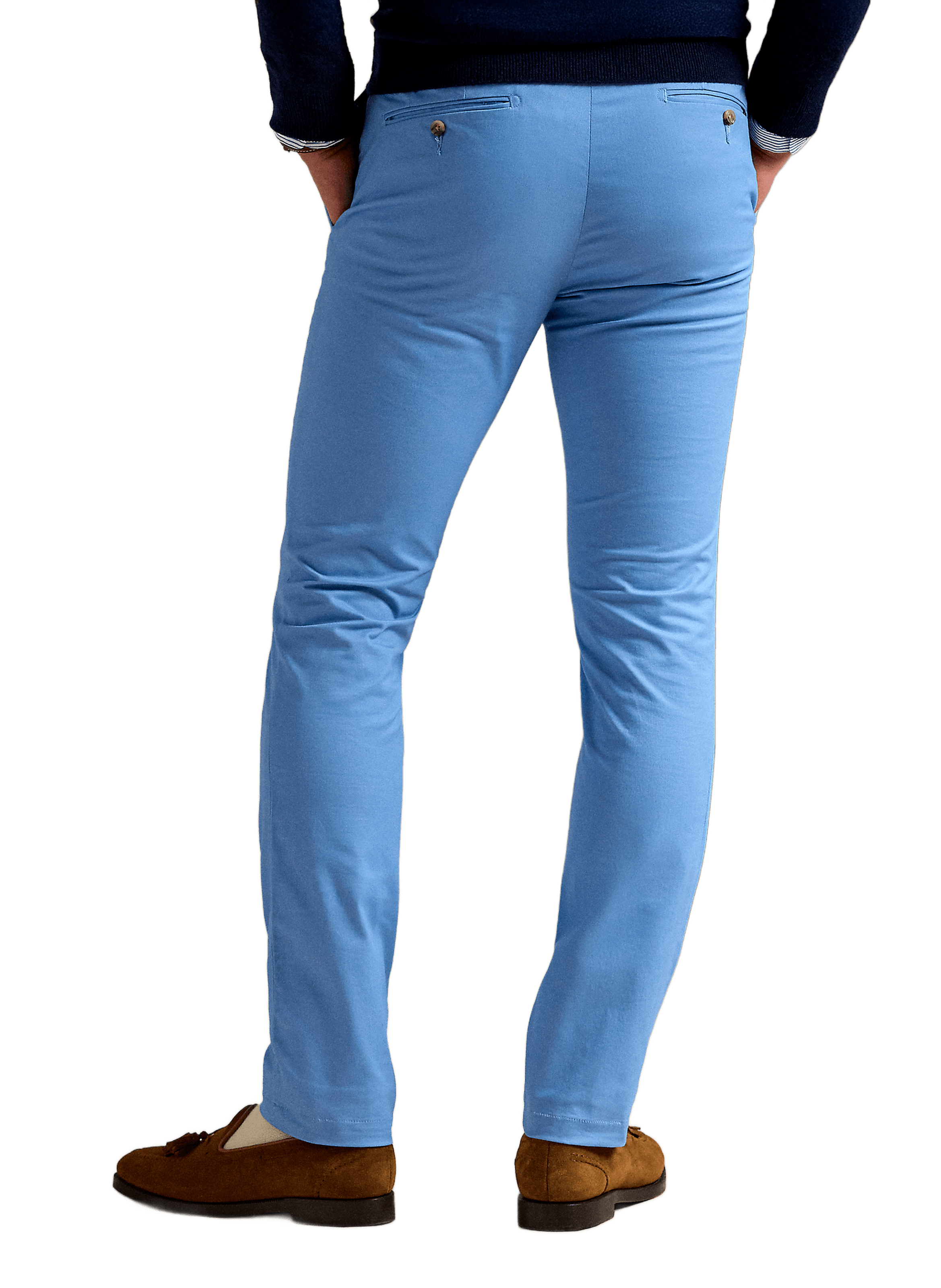 Pantalon droit en coton POLO RALPH LAUREN Bleu