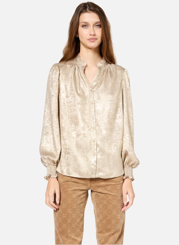 Chemise dorée à col montant - umeline Jaune by GERARD DAREL GERARD DAREL Chemise dorée à col montant - umeline Jaune