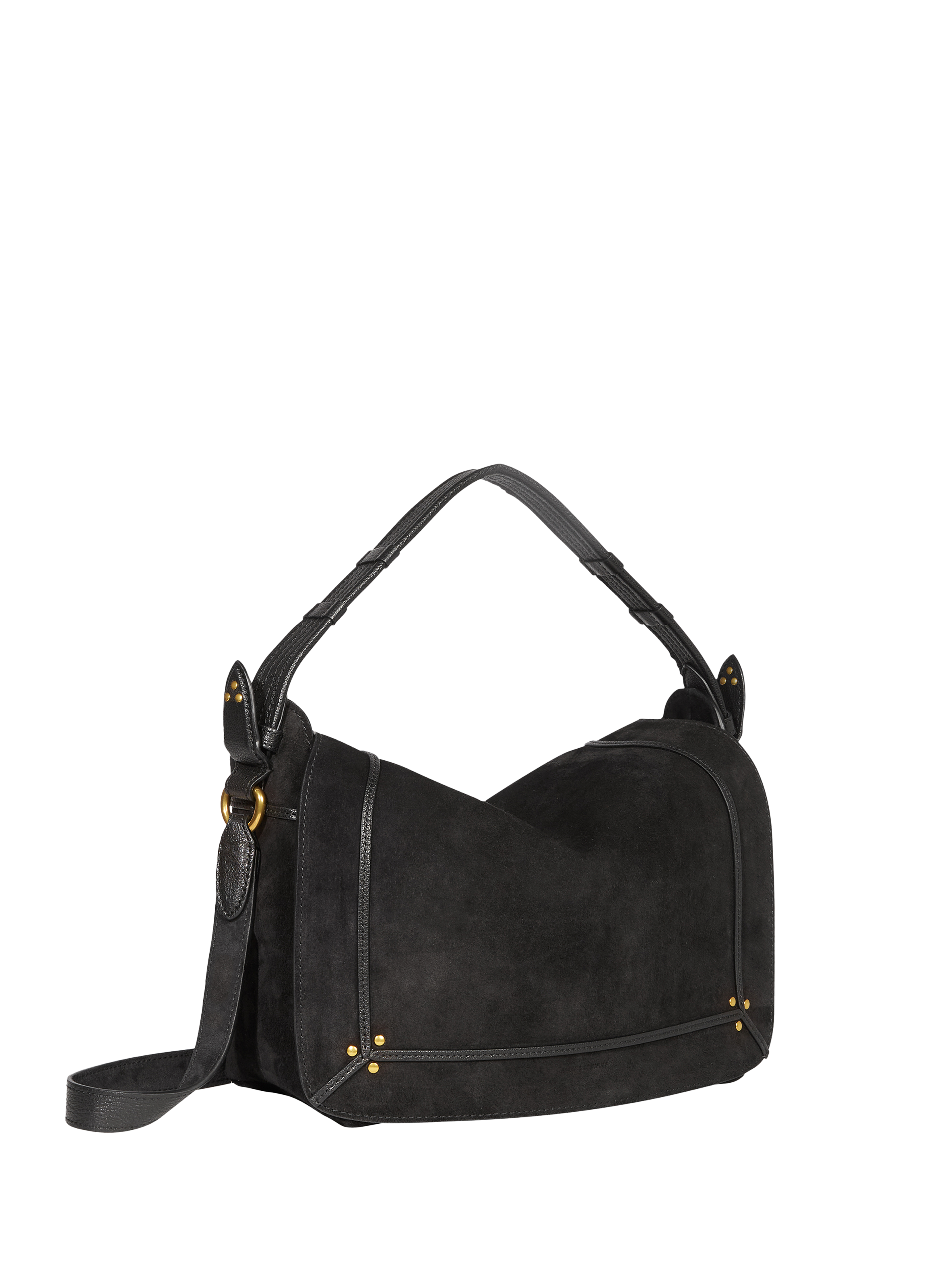 Sac à bandoulière Pepito M en croûte de cuir Noir