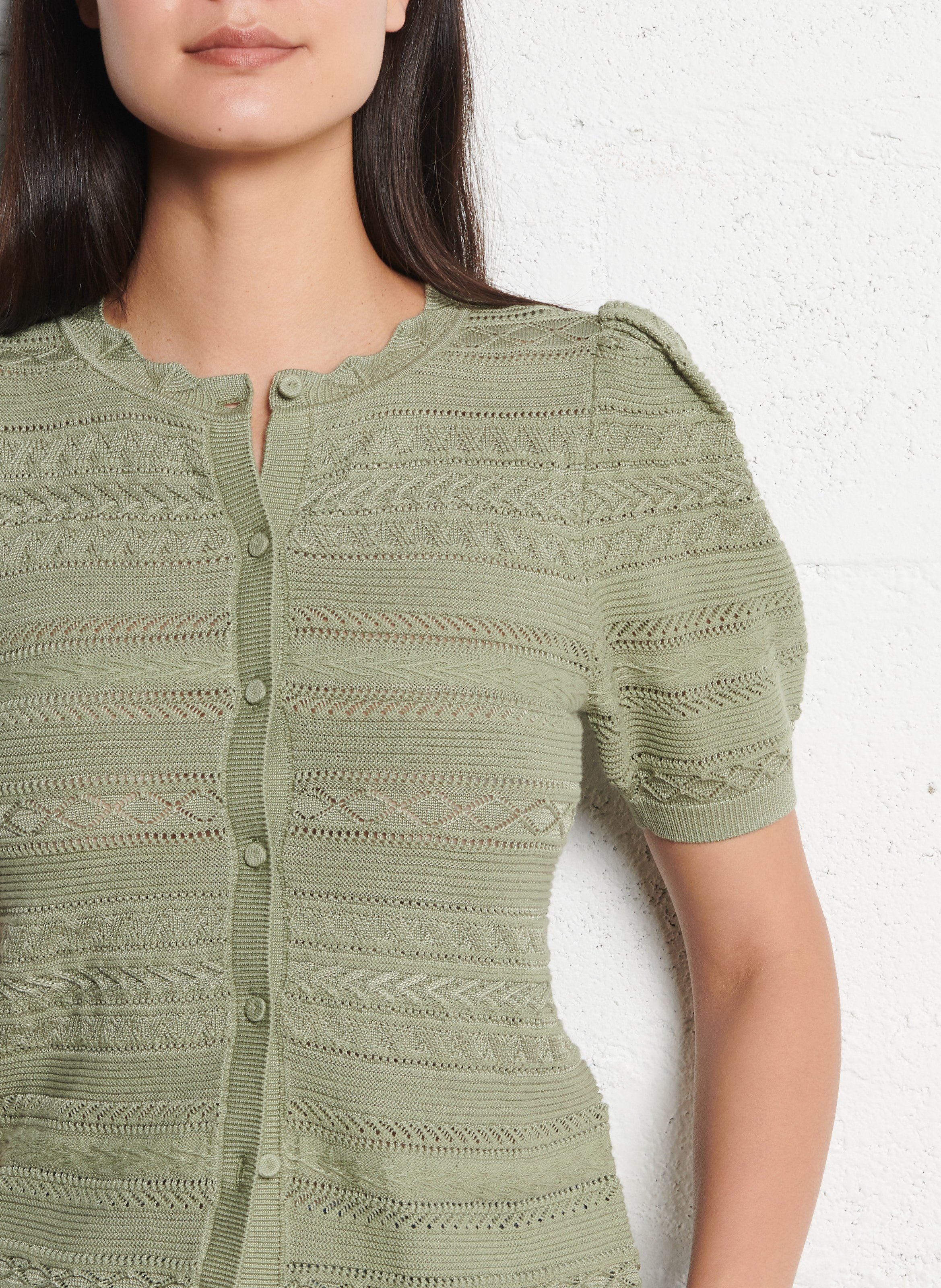 Gilet ajusté en coton mélangé vinat BA&SH Kaki