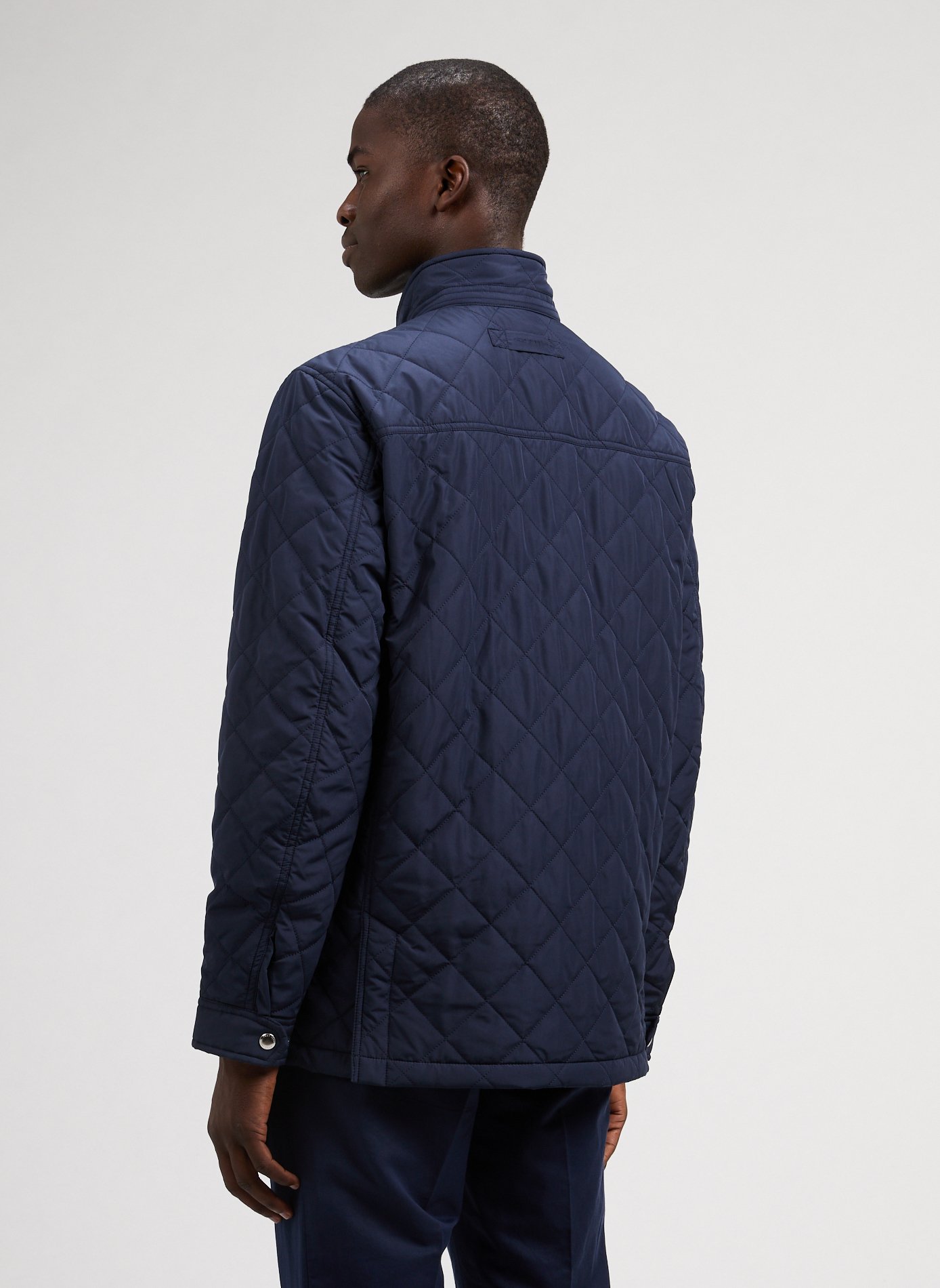 Quilted straight jacket Blue