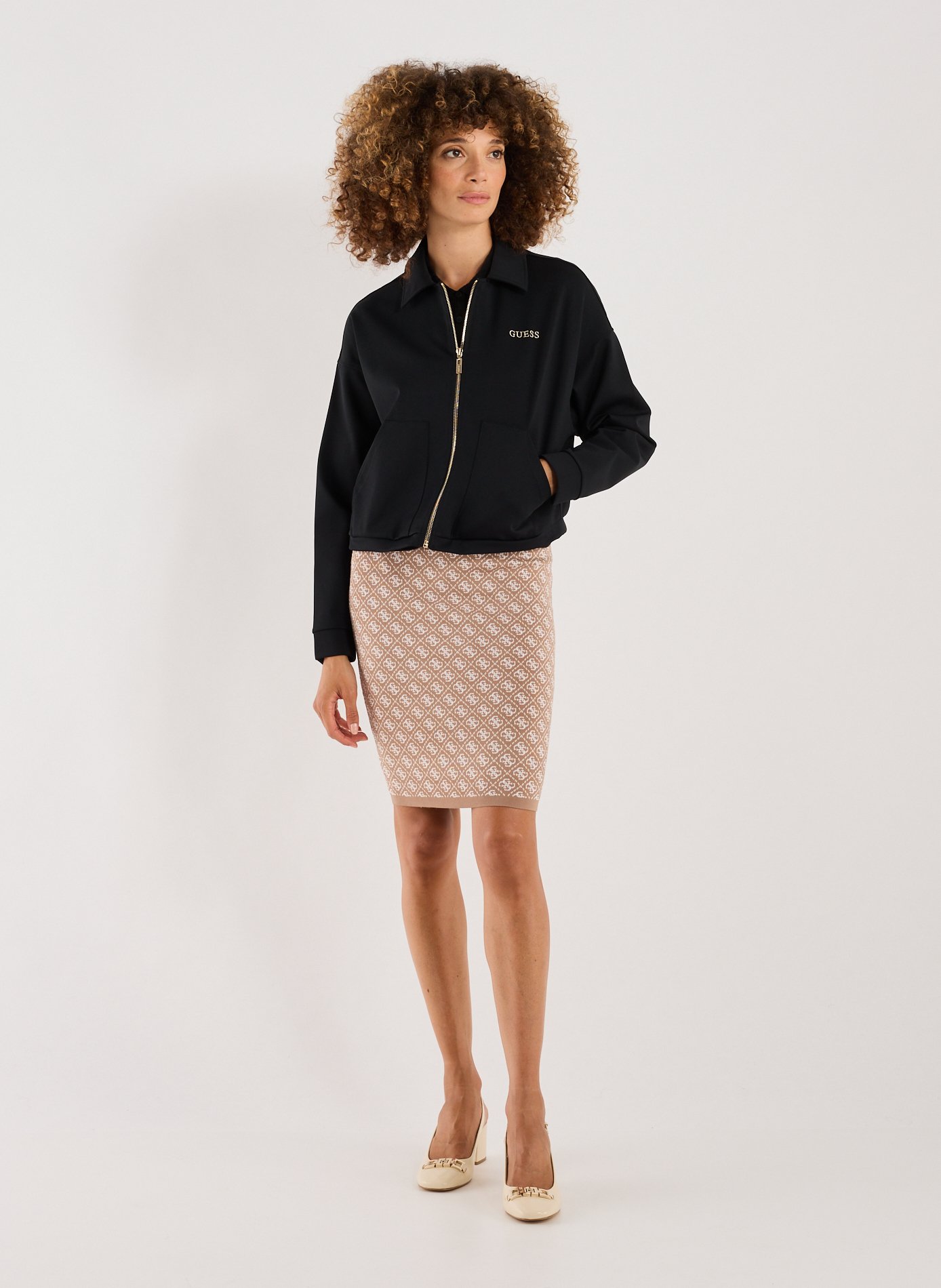 Straight cut jacket GUESS Black