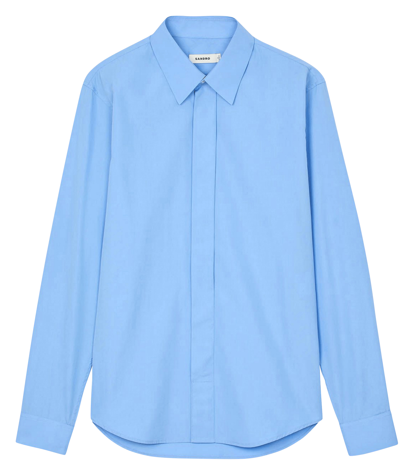 Chemise droite col classique en coton SANDRO Bleu