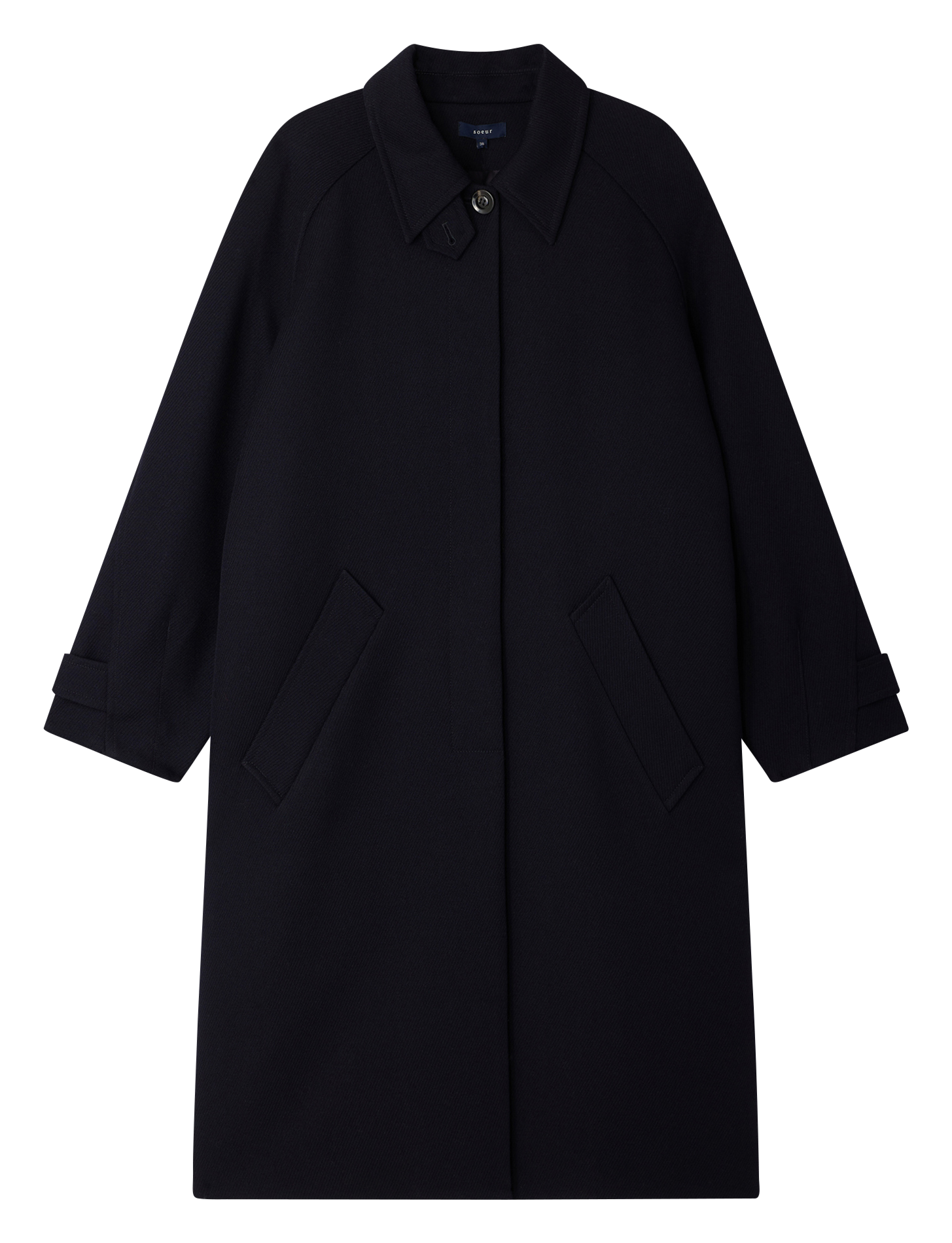 Manteau oversize col classique en laine franklin SOEUR Bleu