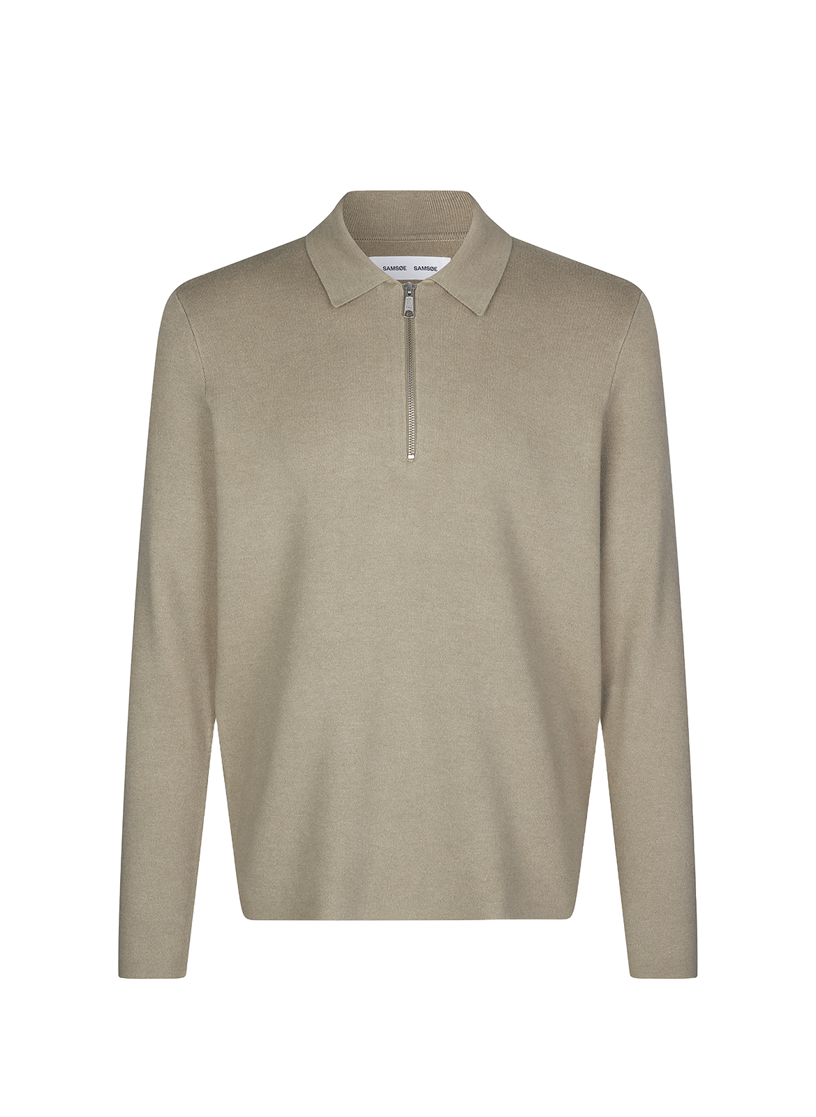SAMSOE SAMSOE Pull léger à col classique Beige