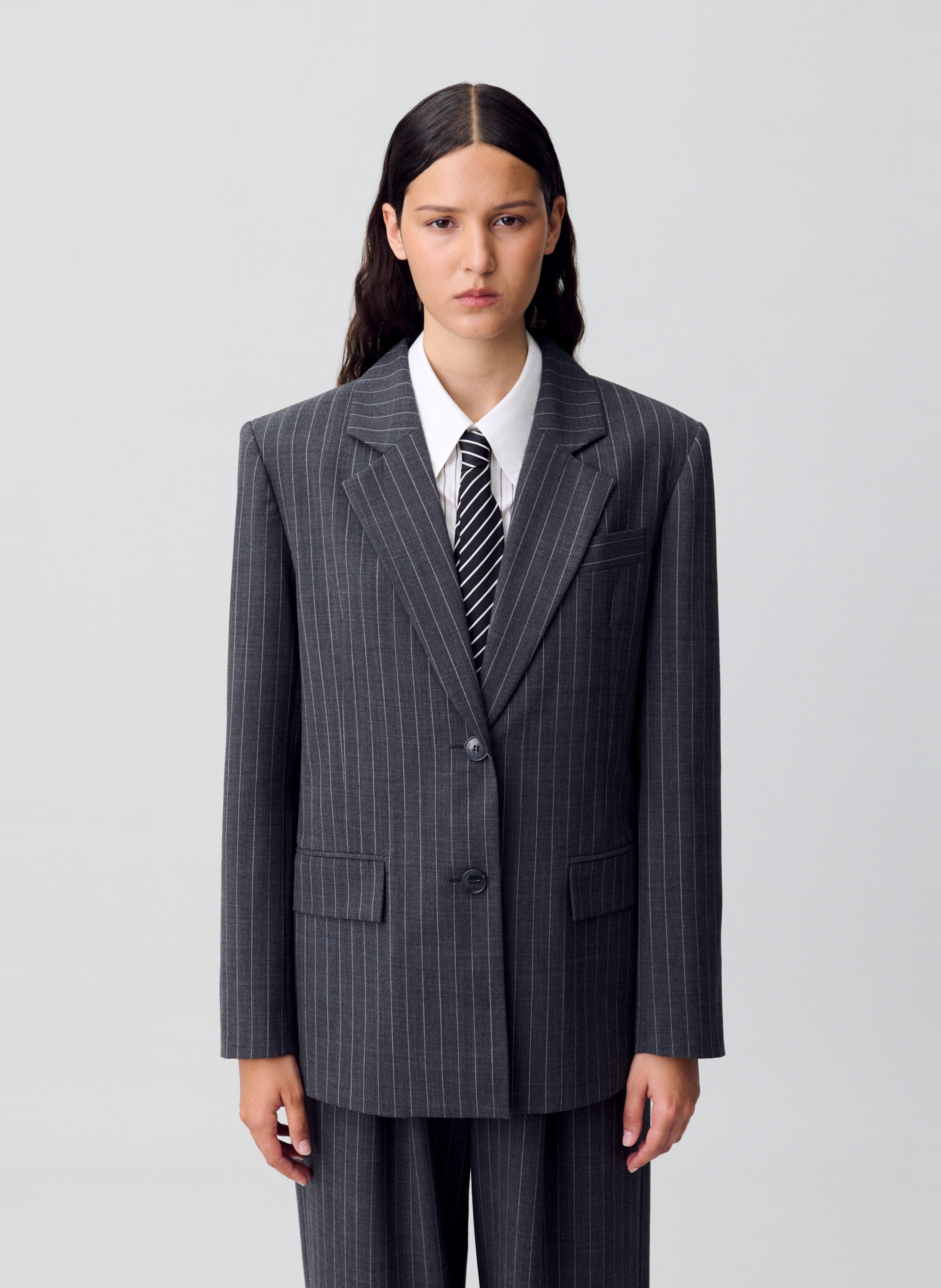 CLAUDIE PIERLOT Veste col tailleur vayanabis Gris