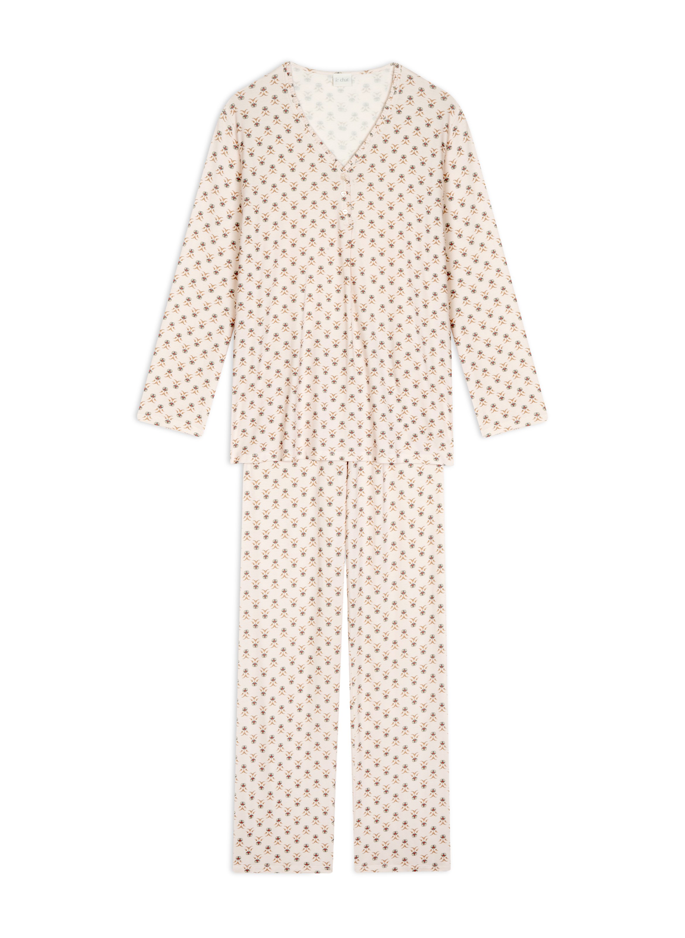 Pyjama en coton modal tea time 102 LE CHAT Multicolore