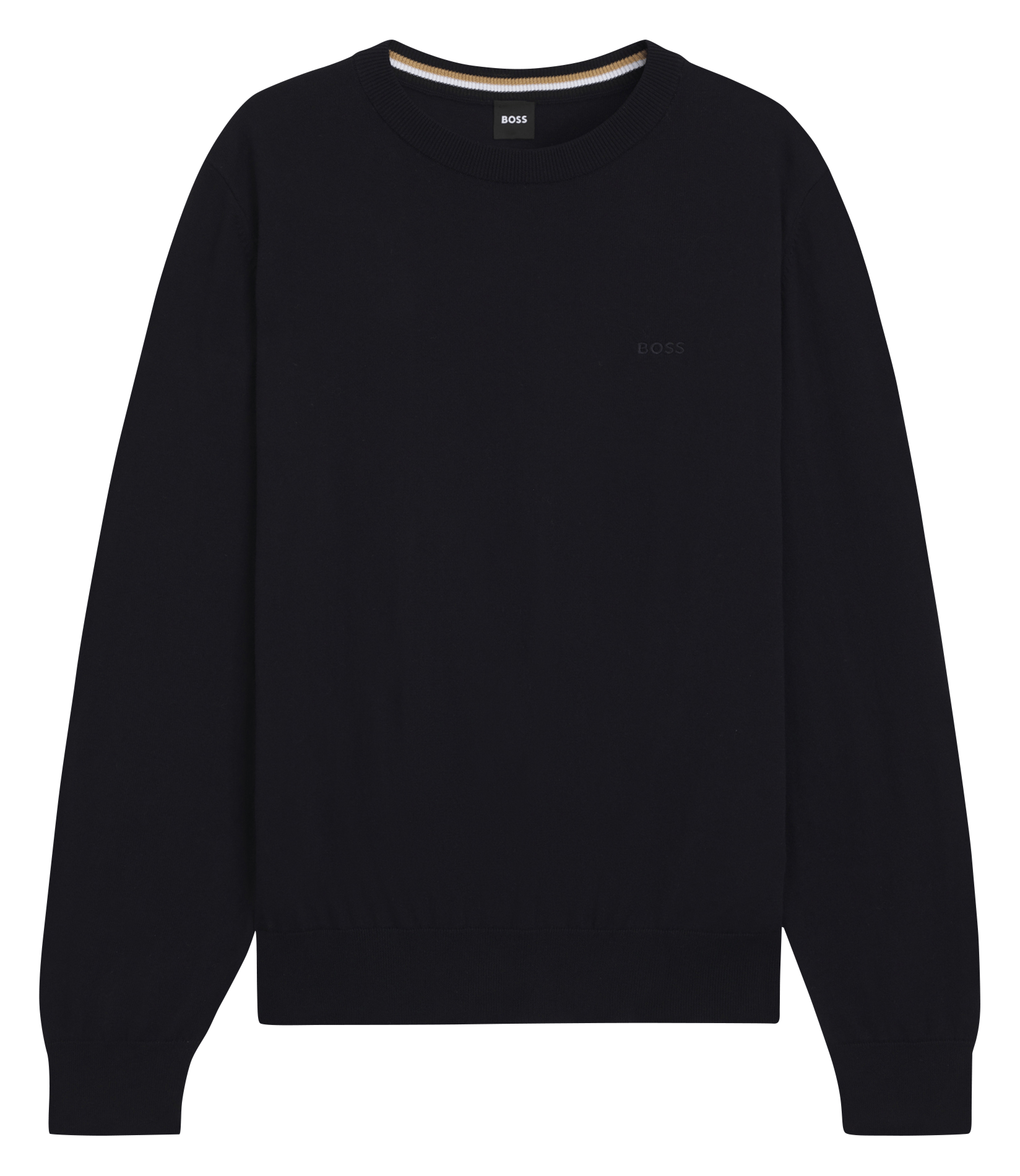 Pull col rond en coton Noir