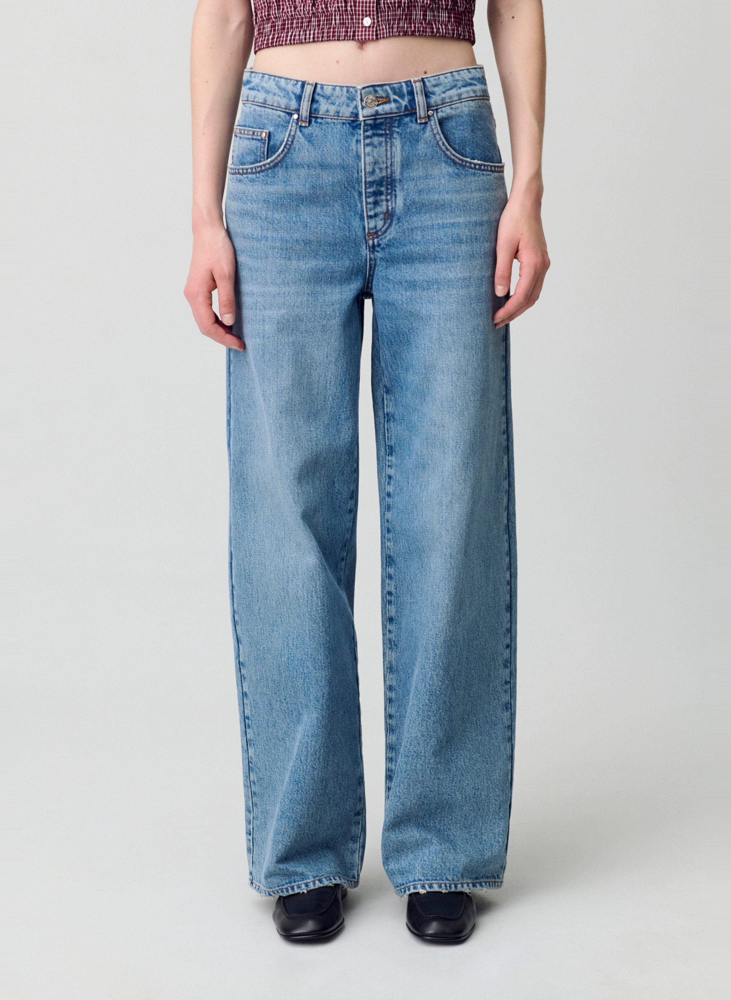 Jean évasé en coton jeanjeanne CLAUDIE PIERLOT Bleu