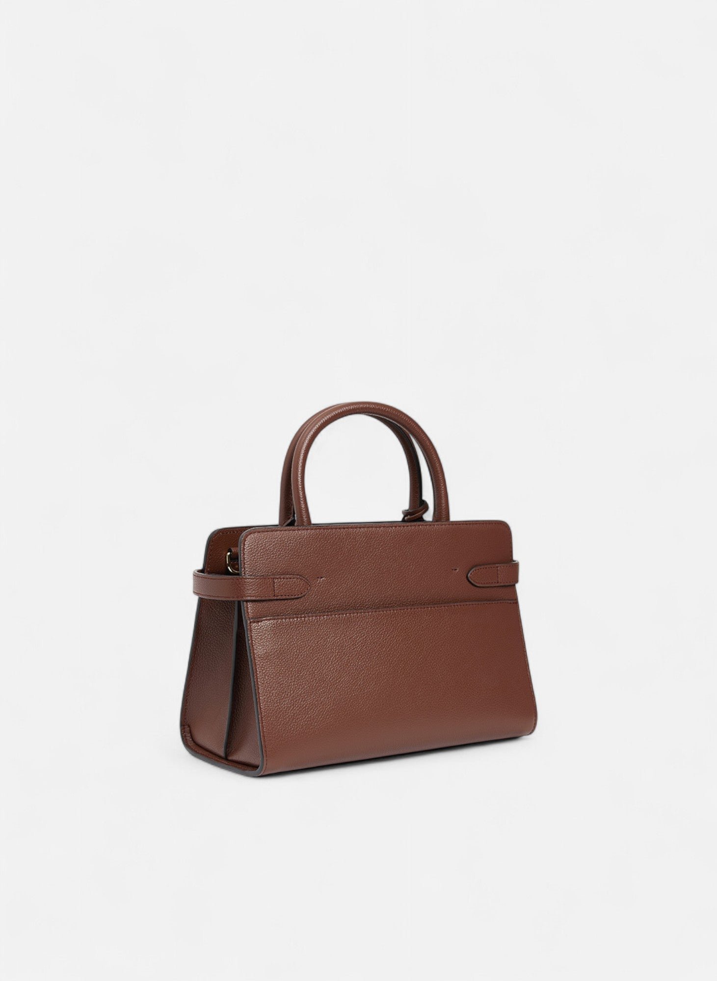 Sac à main moyen modèle emilie en cuir grainé LE TANNEUR Marron