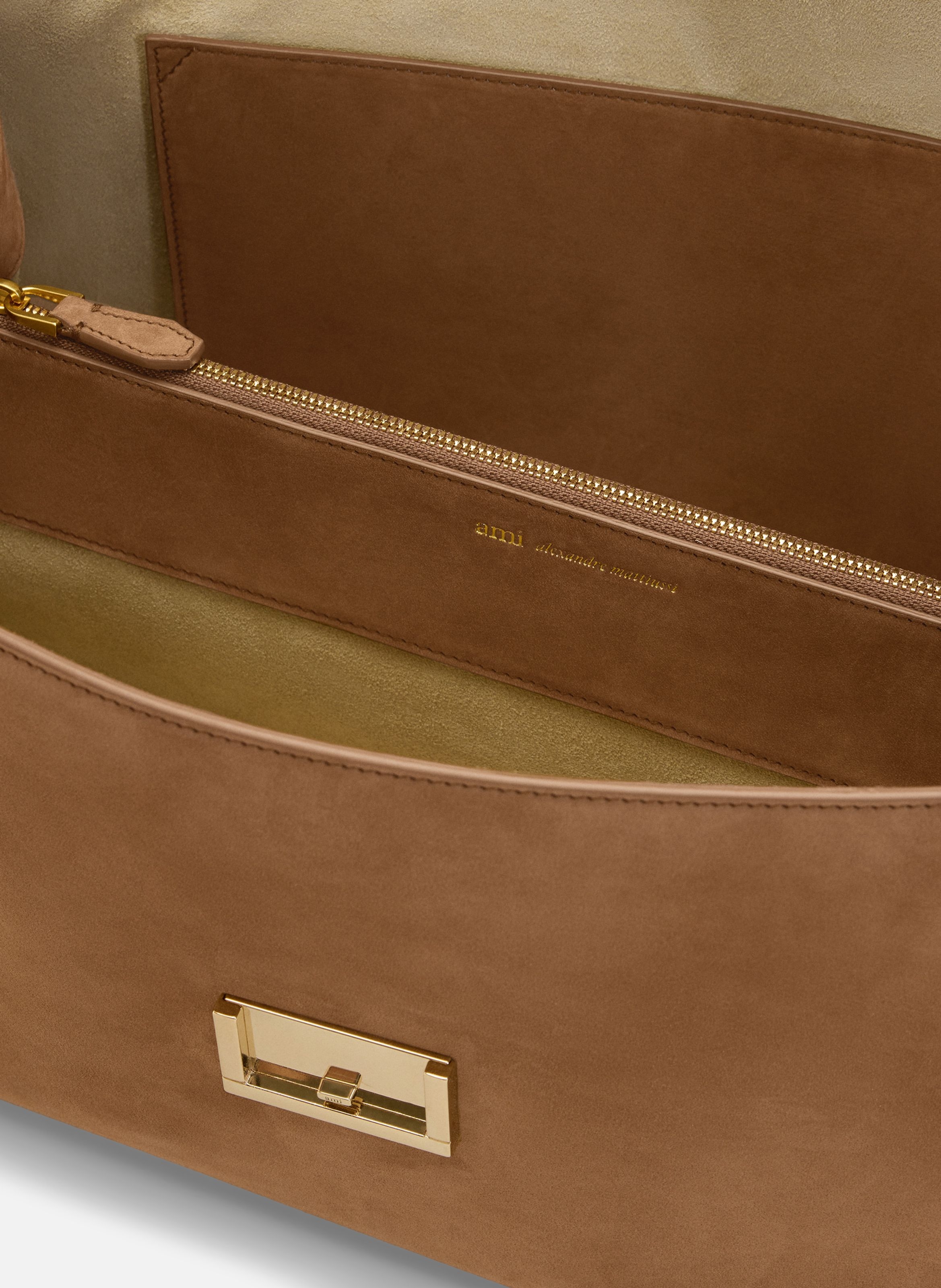 Sac mimi unisexe en cuir de veau AMI PARIS Marron