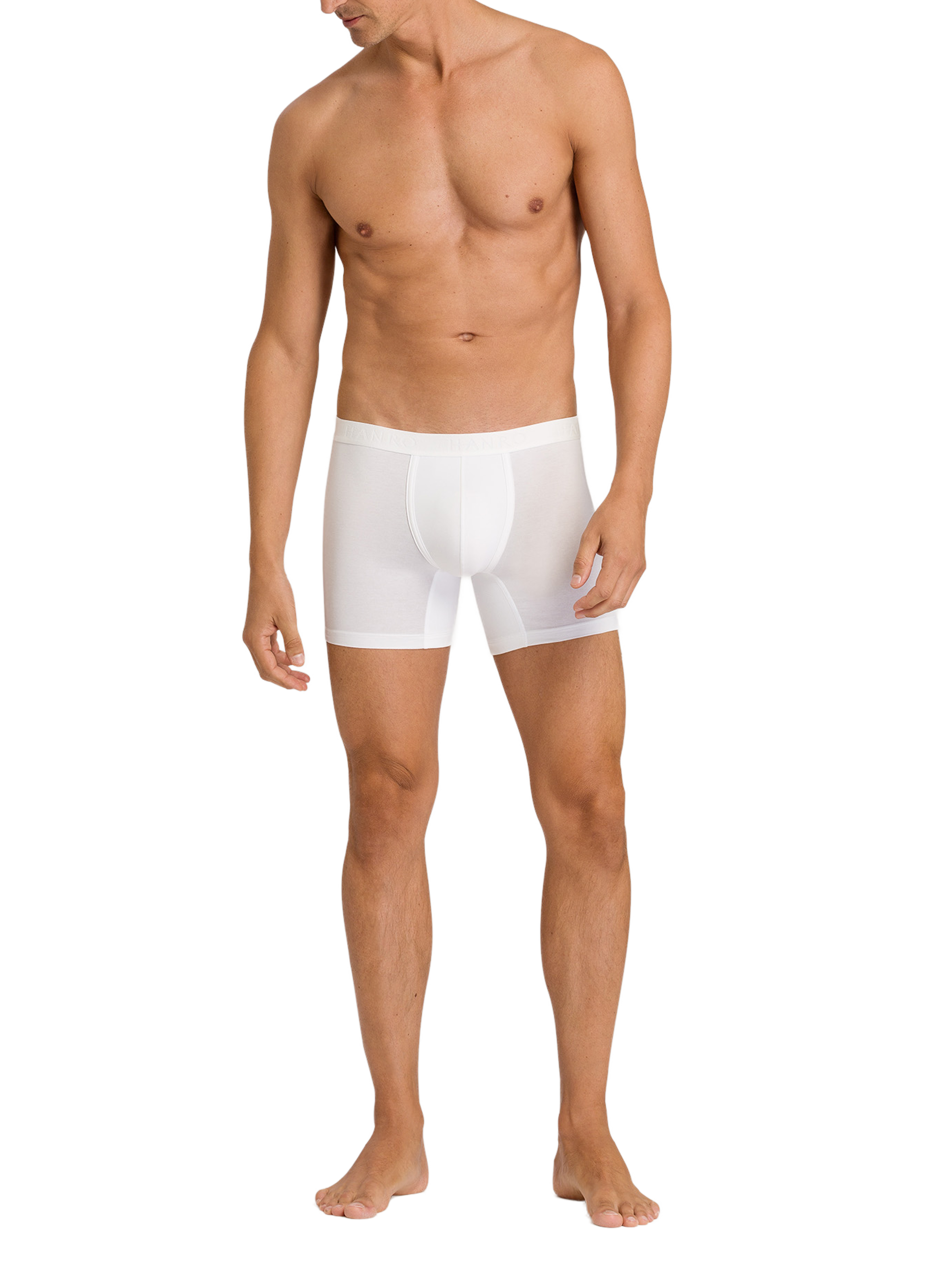 Long cotton boxers HANRO White