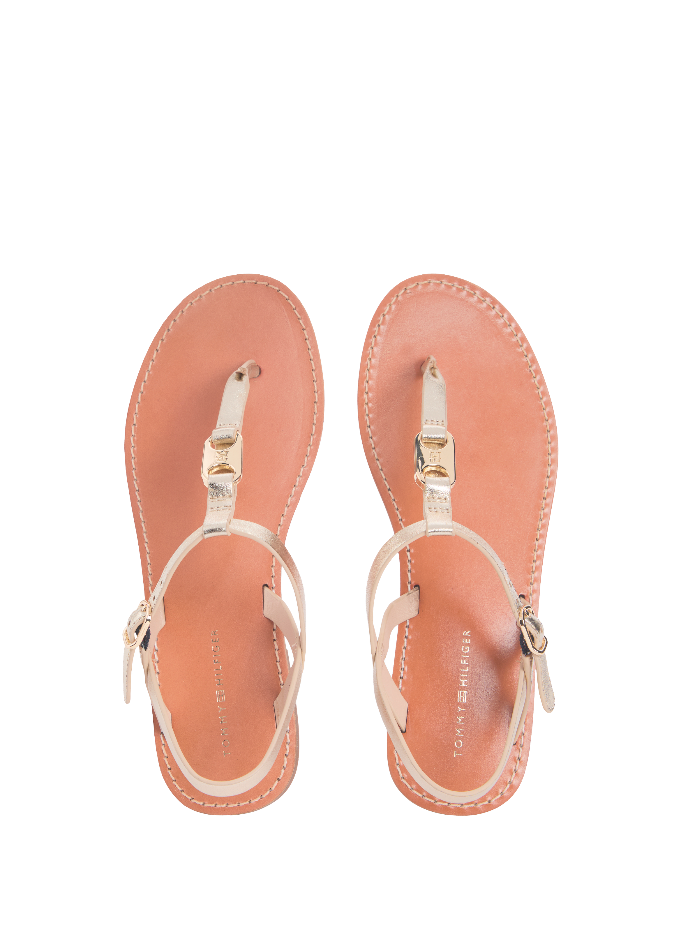 Sandals LEONA 1Z shiny in leather Golden