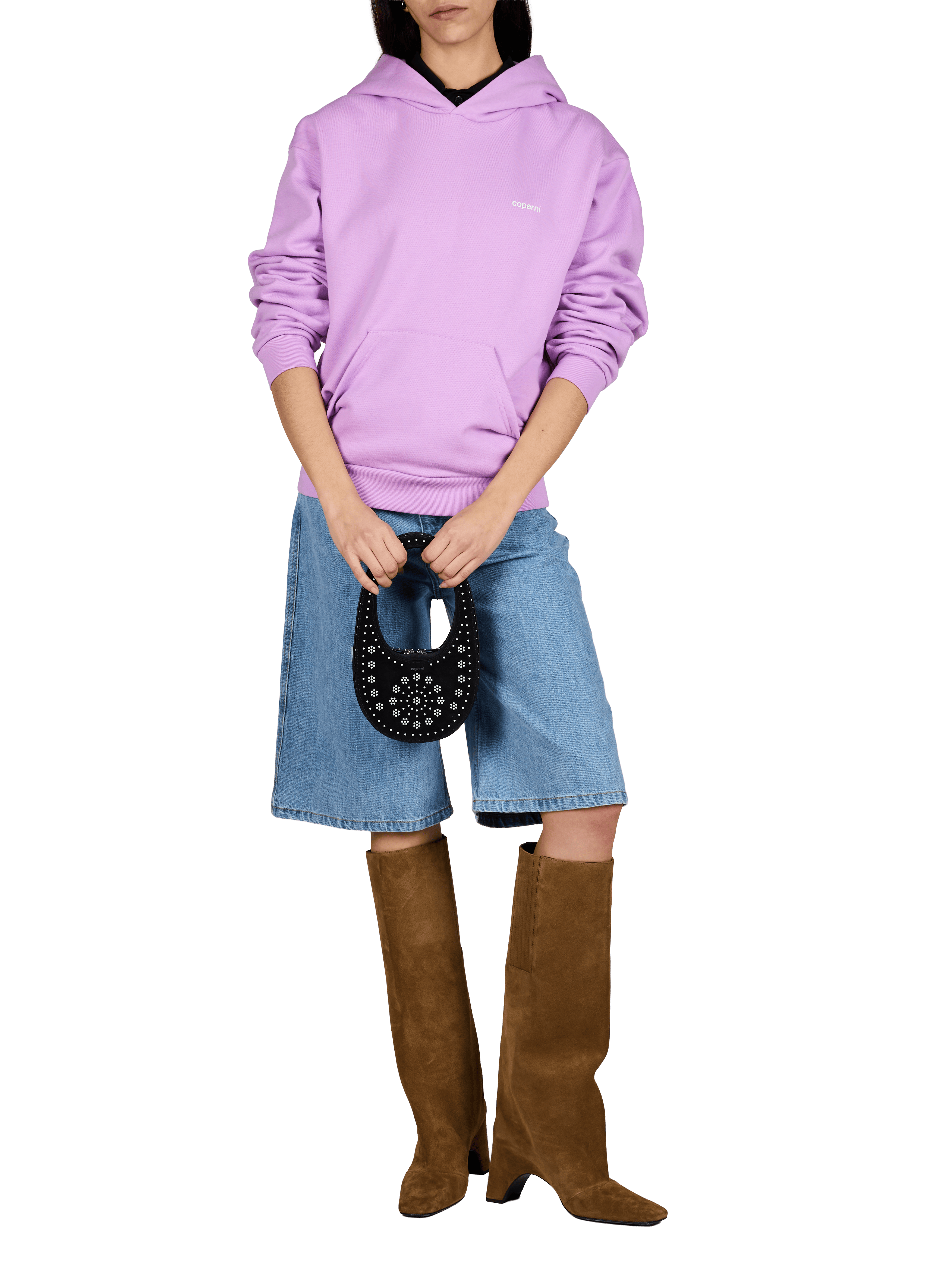 Sac à main rigide Swipe en cuir COPERNI Noir