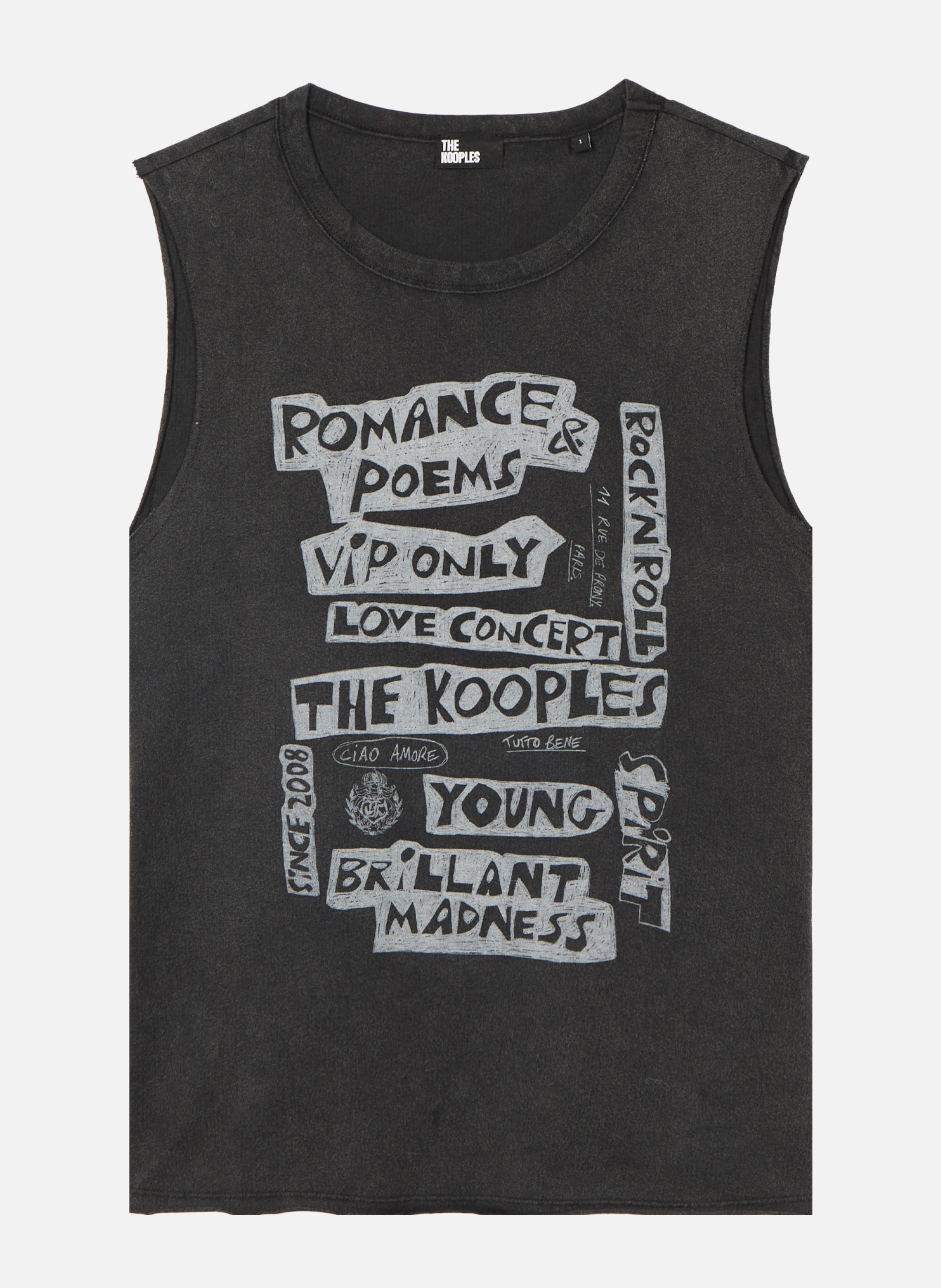 Débardeur avec sérigraphie THE KOOPLES Noir