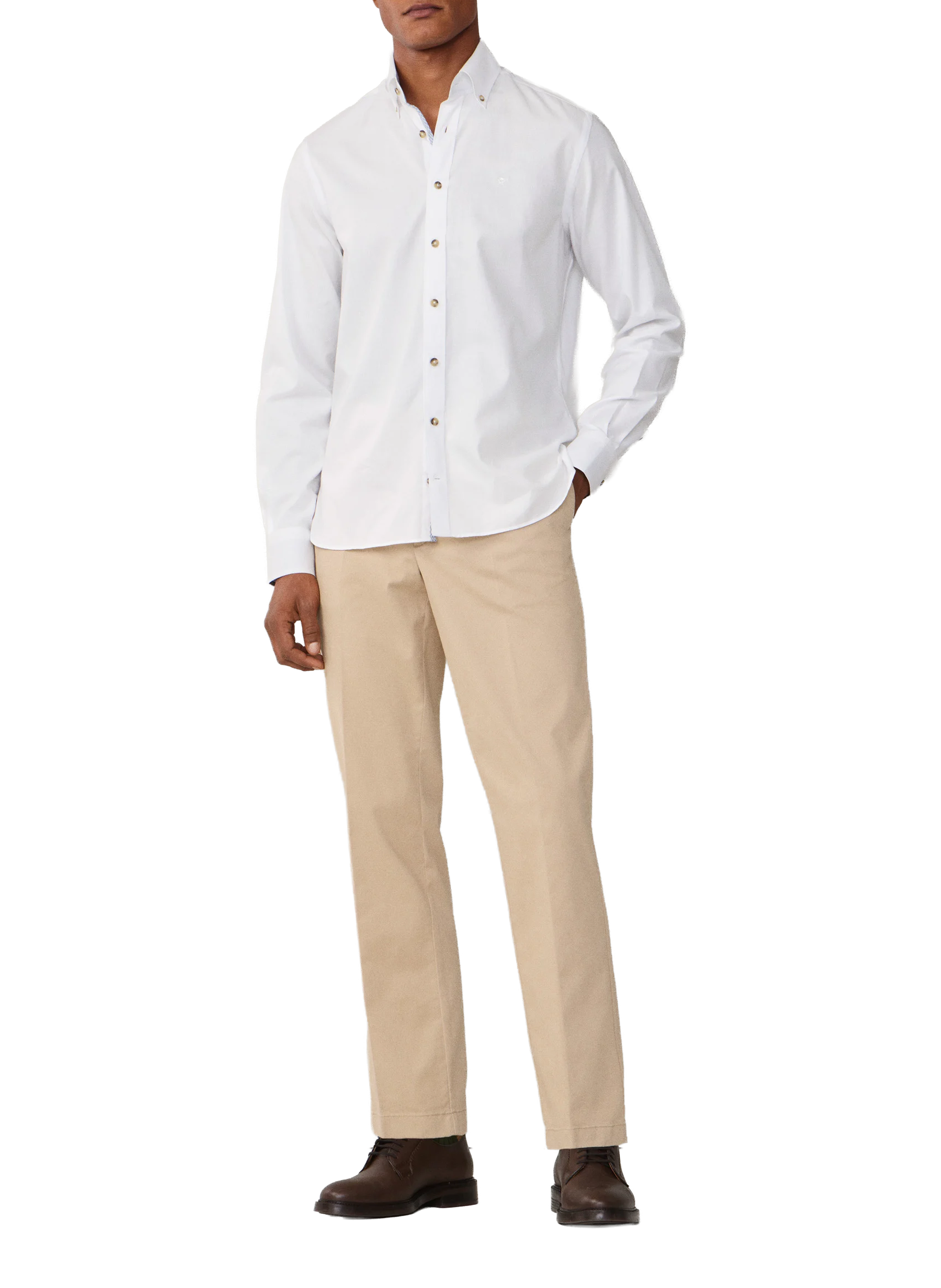 Pantalon chino en coton mélangé HACKETT Beige