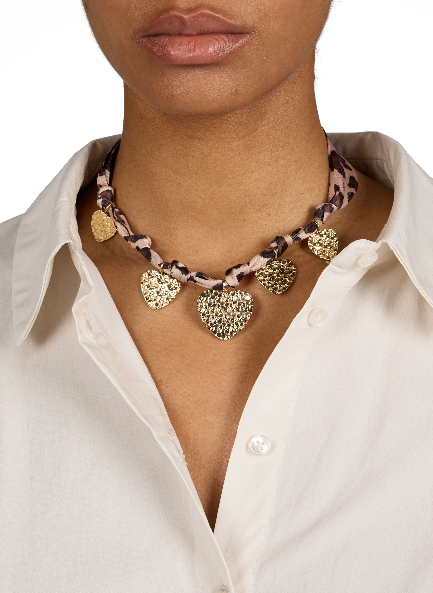 Collier léopard avec coeurs AU PRINTEMPS PARIS Multicolore