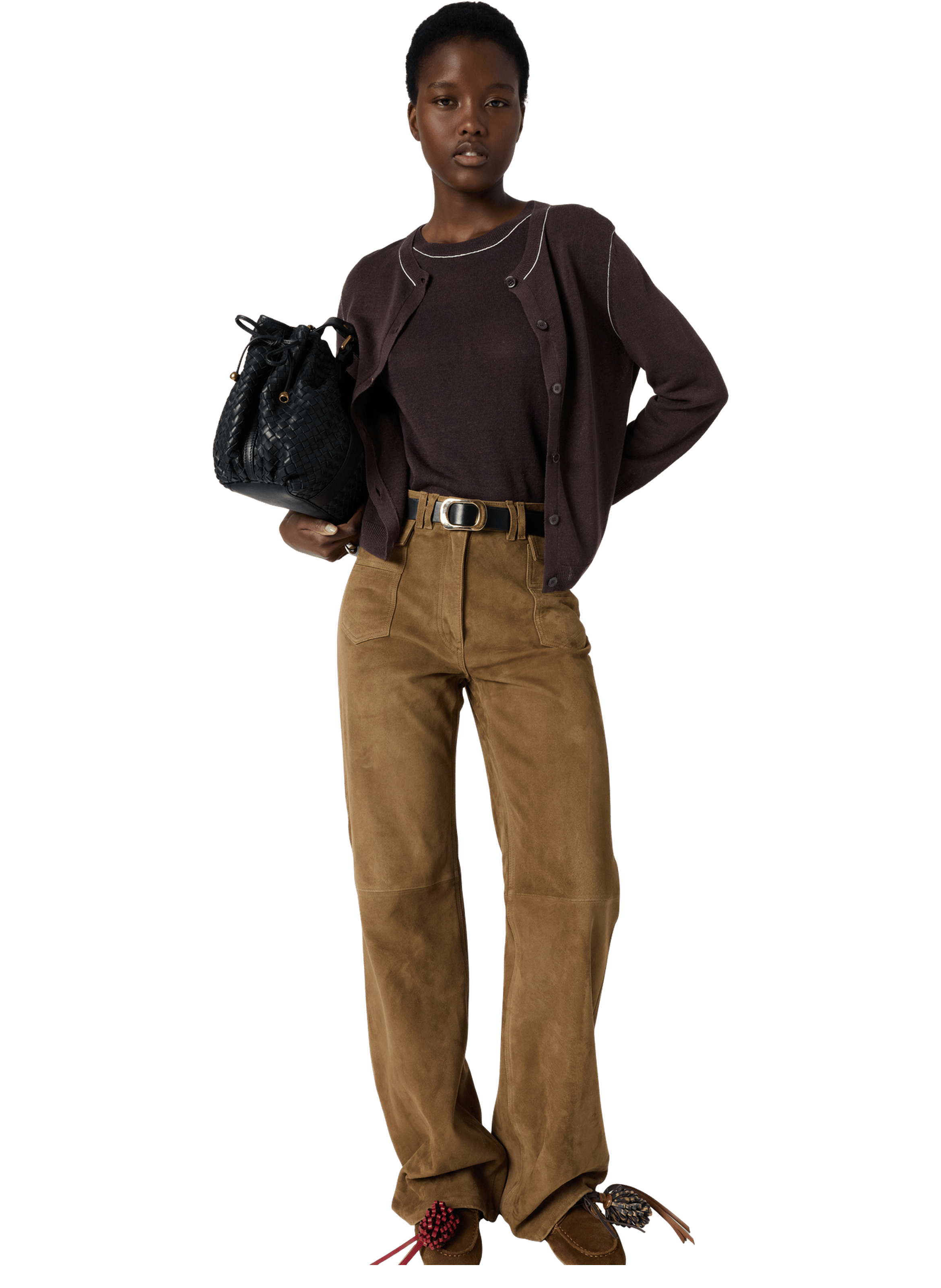 Gilet en lin mélangé - lorys GERARD DAREL Marron