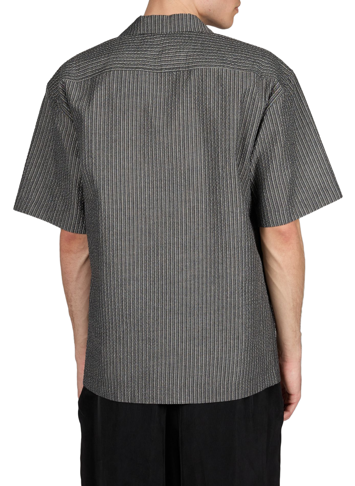Textured short sleeve cotton blend shirt MINIMUM Grey