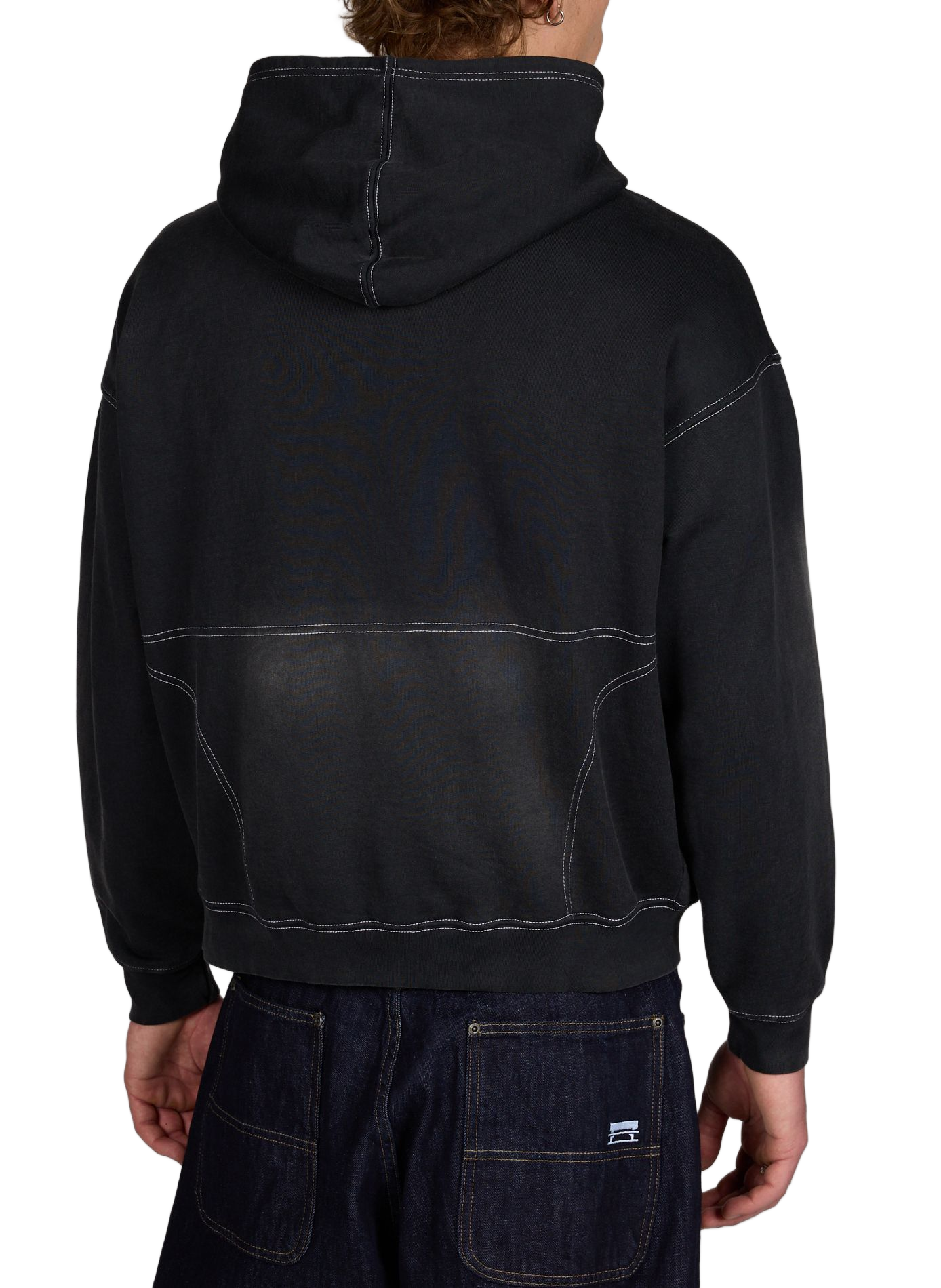 Embroidered cotton hoodie with hood JACKER. Black