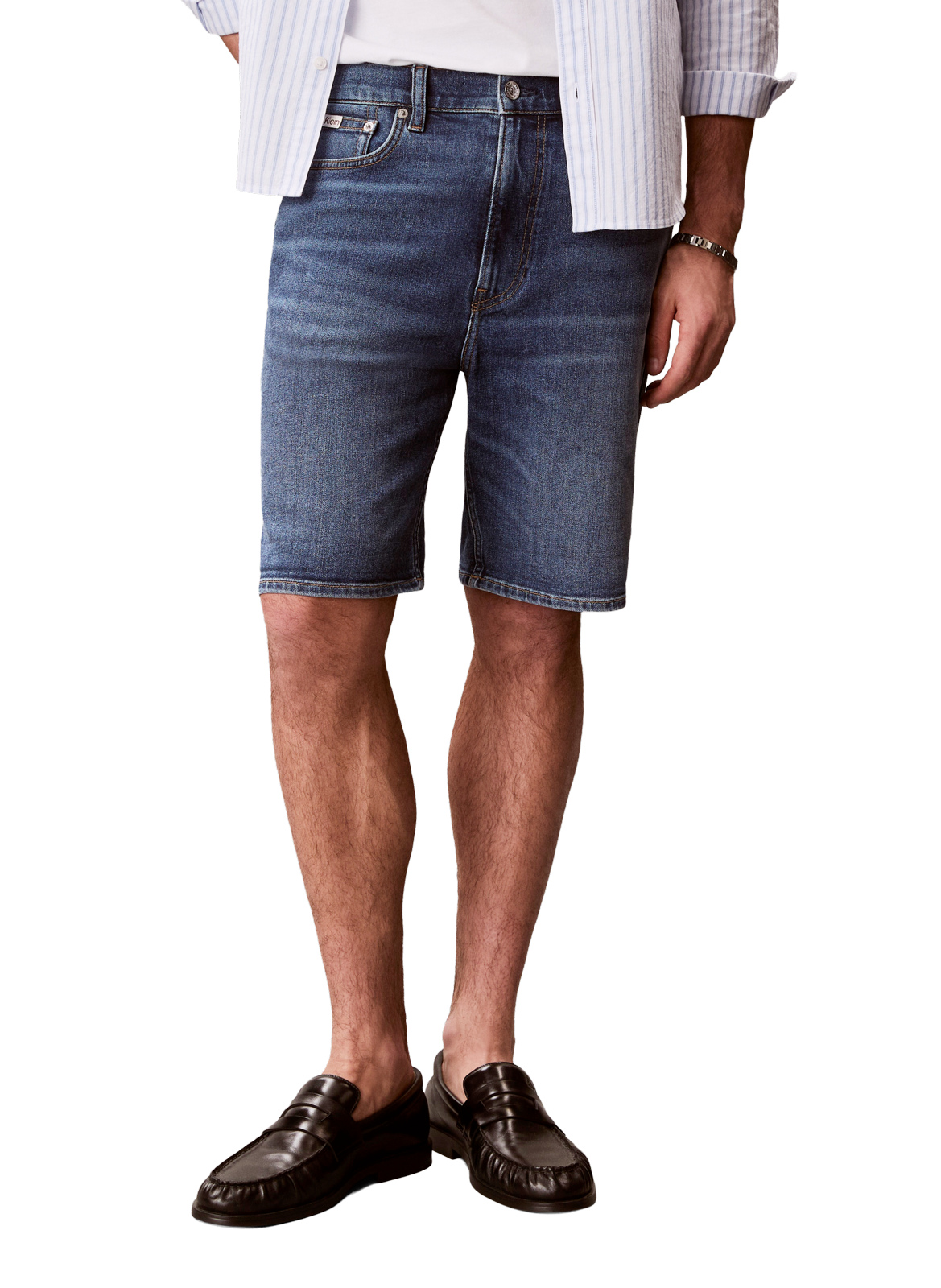 Short slim Hampton en coton mélangé CALVIN KLEIN Bleu