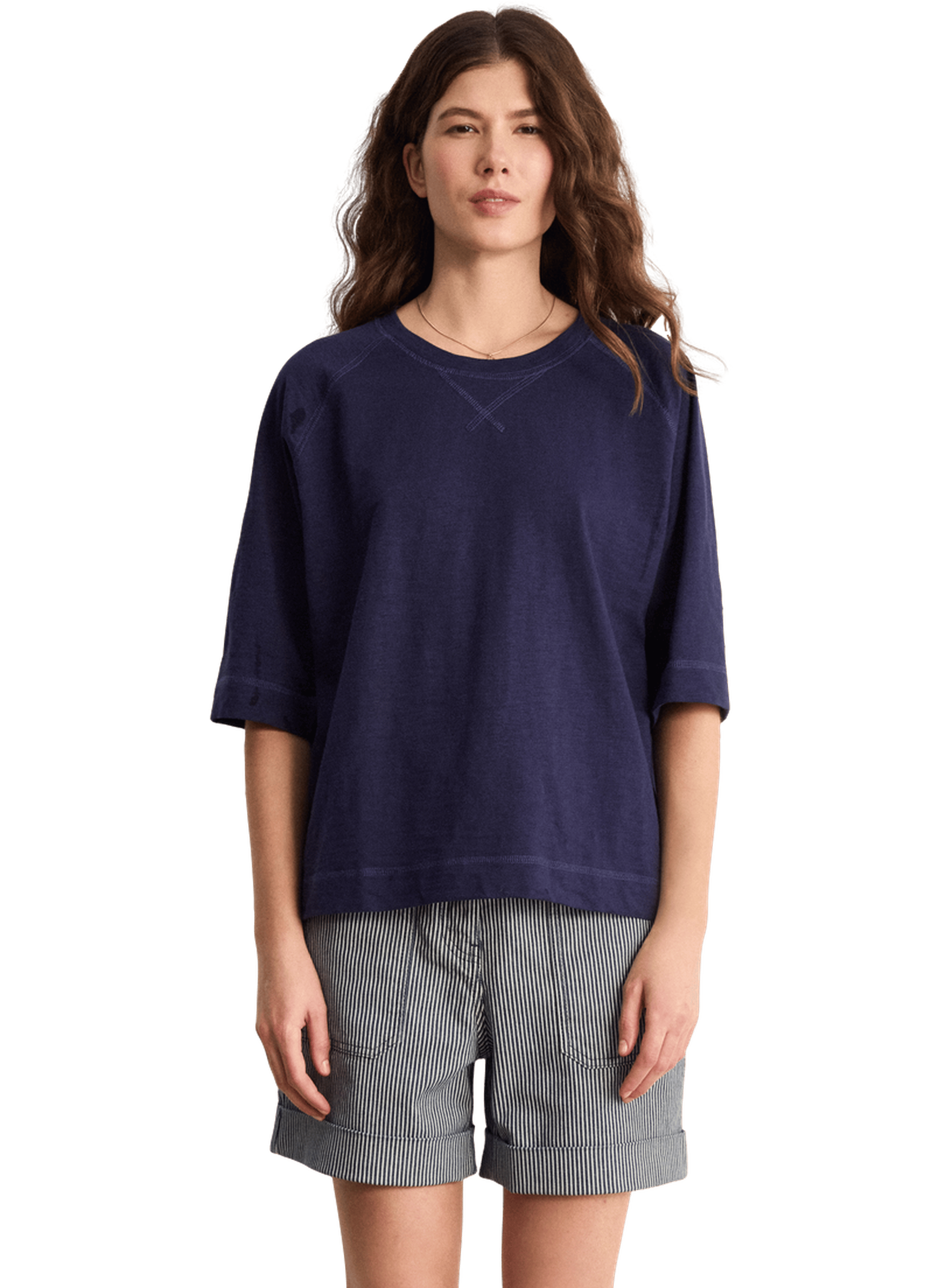 T-shirt à col rond en coton - tally PABLO Bleu