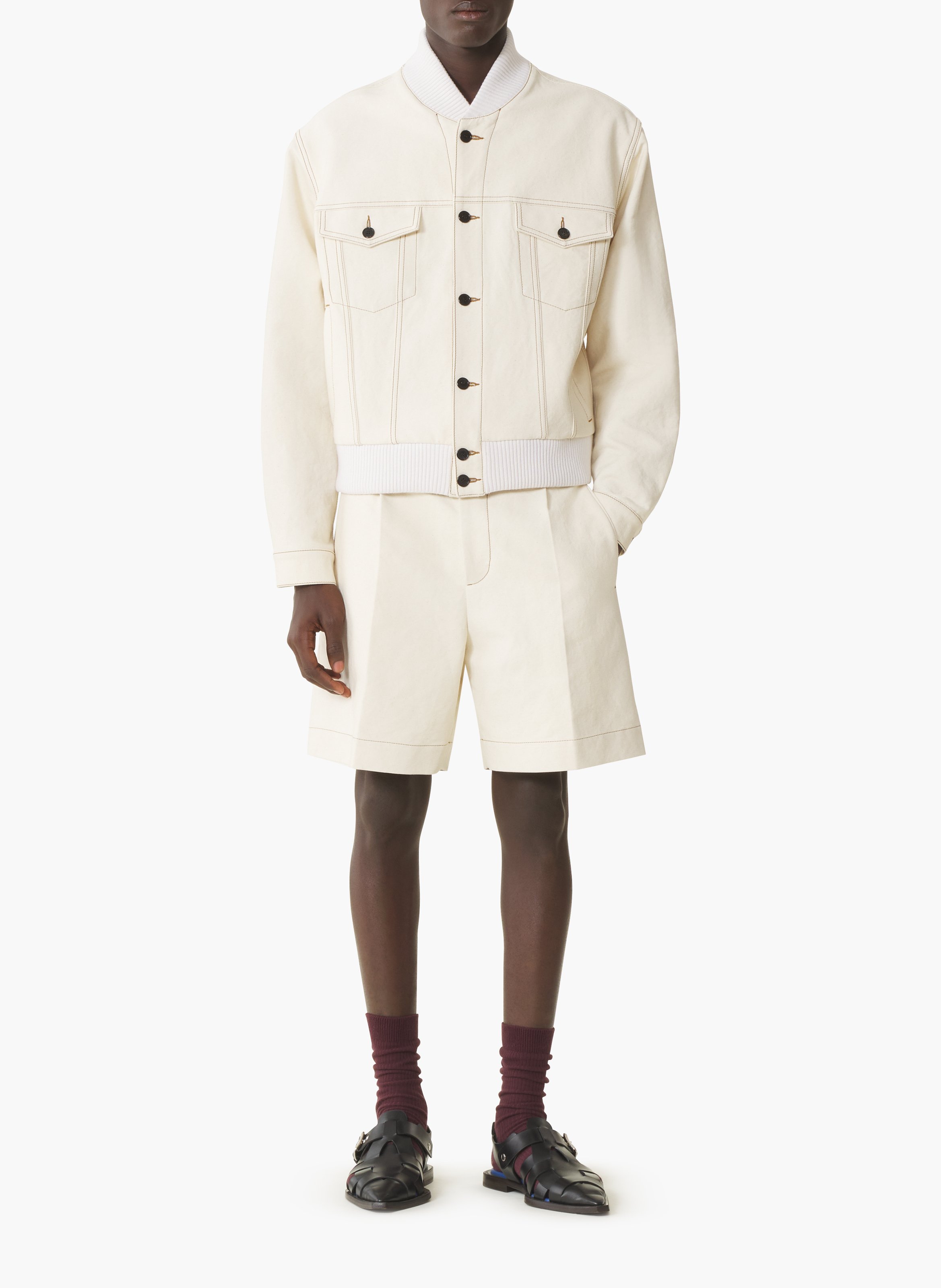 Veste teddy en denim LANVIN Blanc
