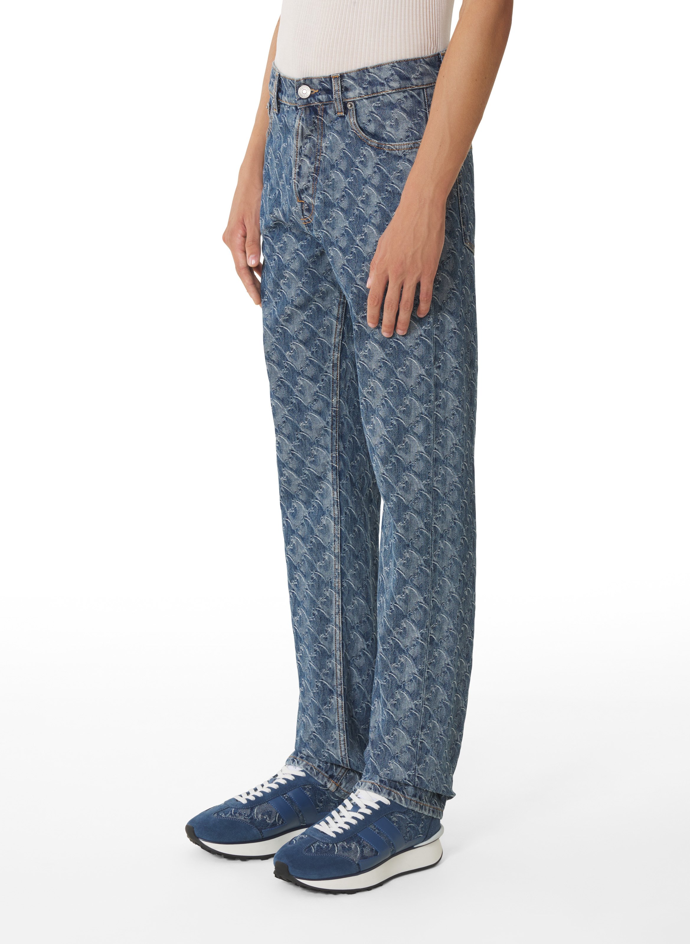 Pantalon en denim jacquard lunar year LANVIN Bleu