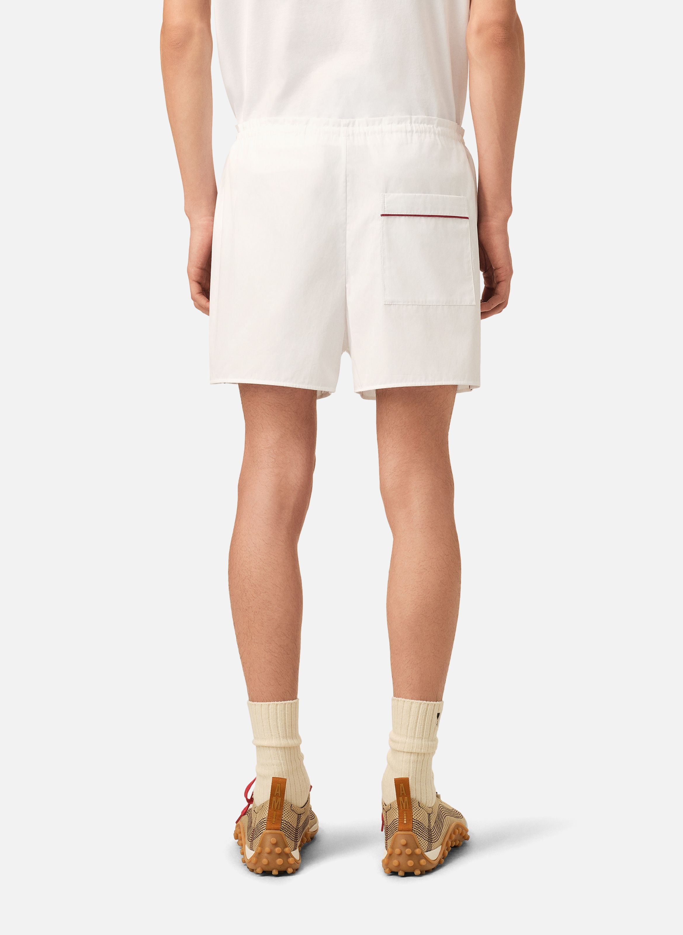 Short ami de coeur flèche unisexe en coton AMI PARIS Blanc