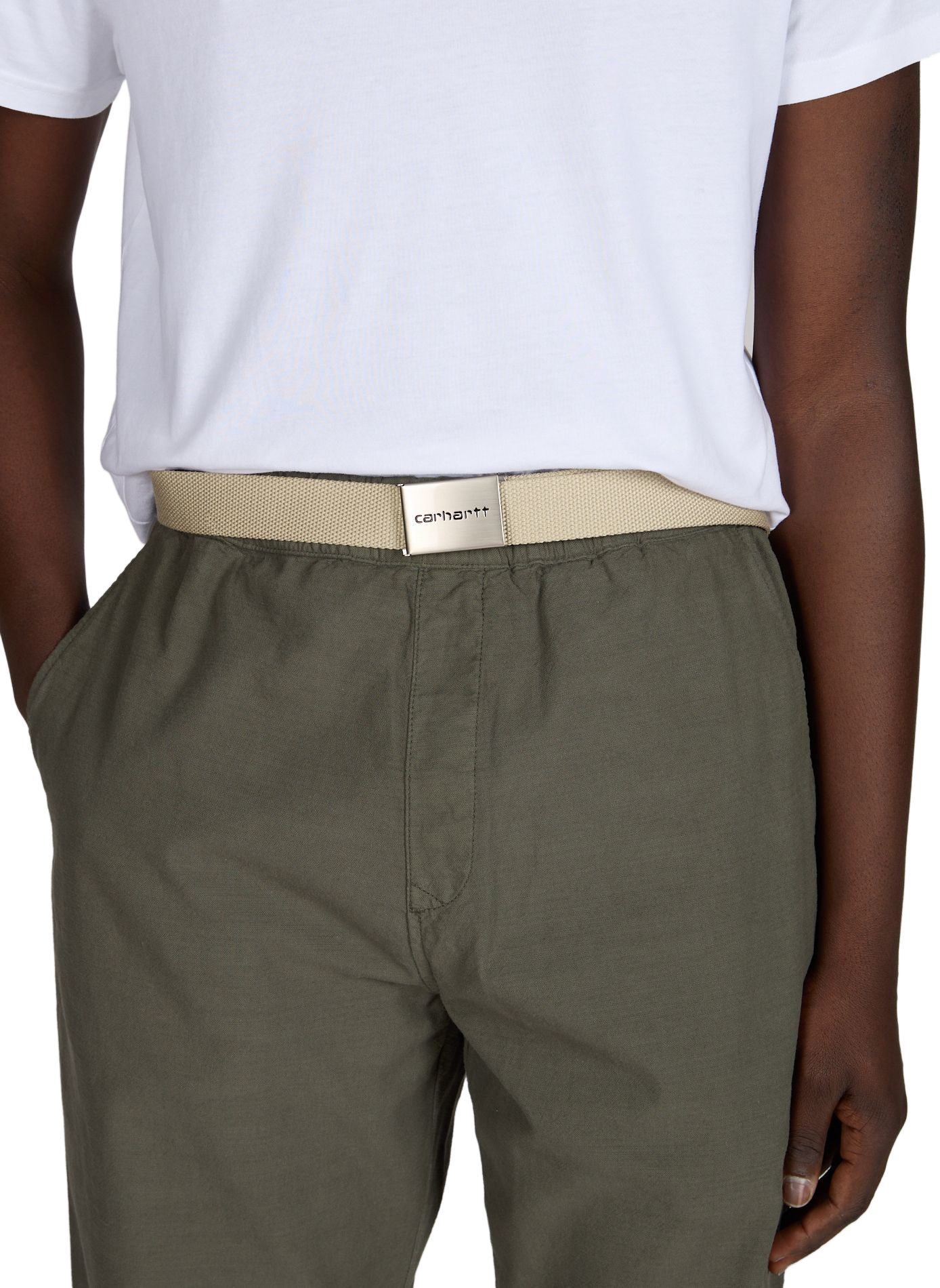 Cinturón trenzado con hebilla grabada CARHARTT WIP Beige