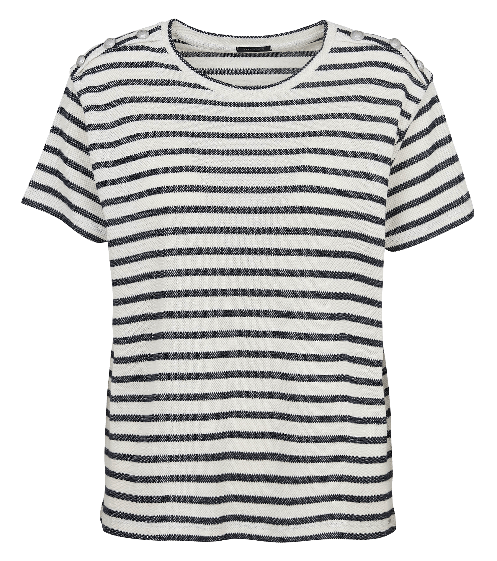 Tee-shirt ample col rond en coton mélangé IKKS Bleu