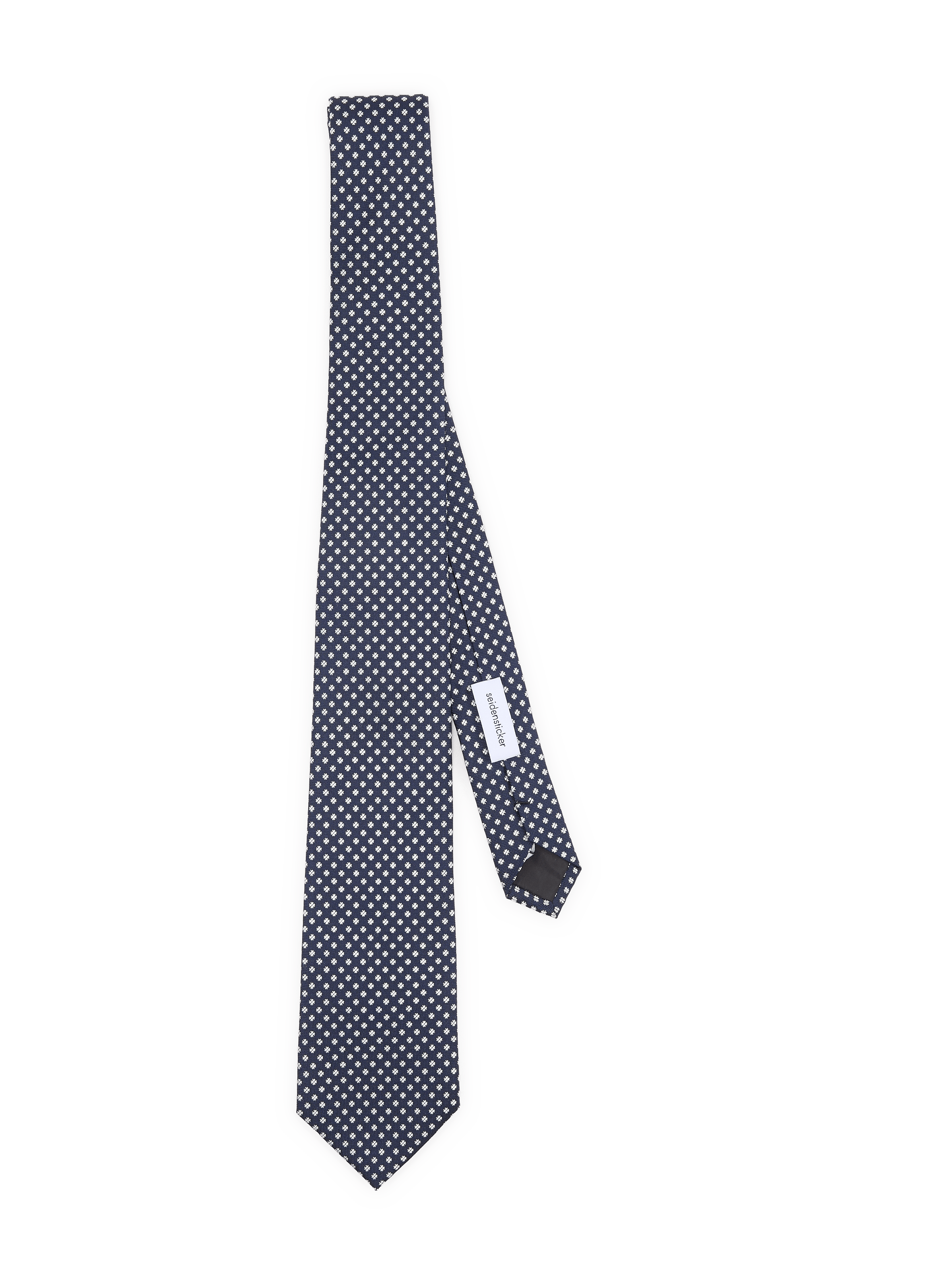 Tie with embroidered pattern in blended cotton SEIDENSTICKER Blue