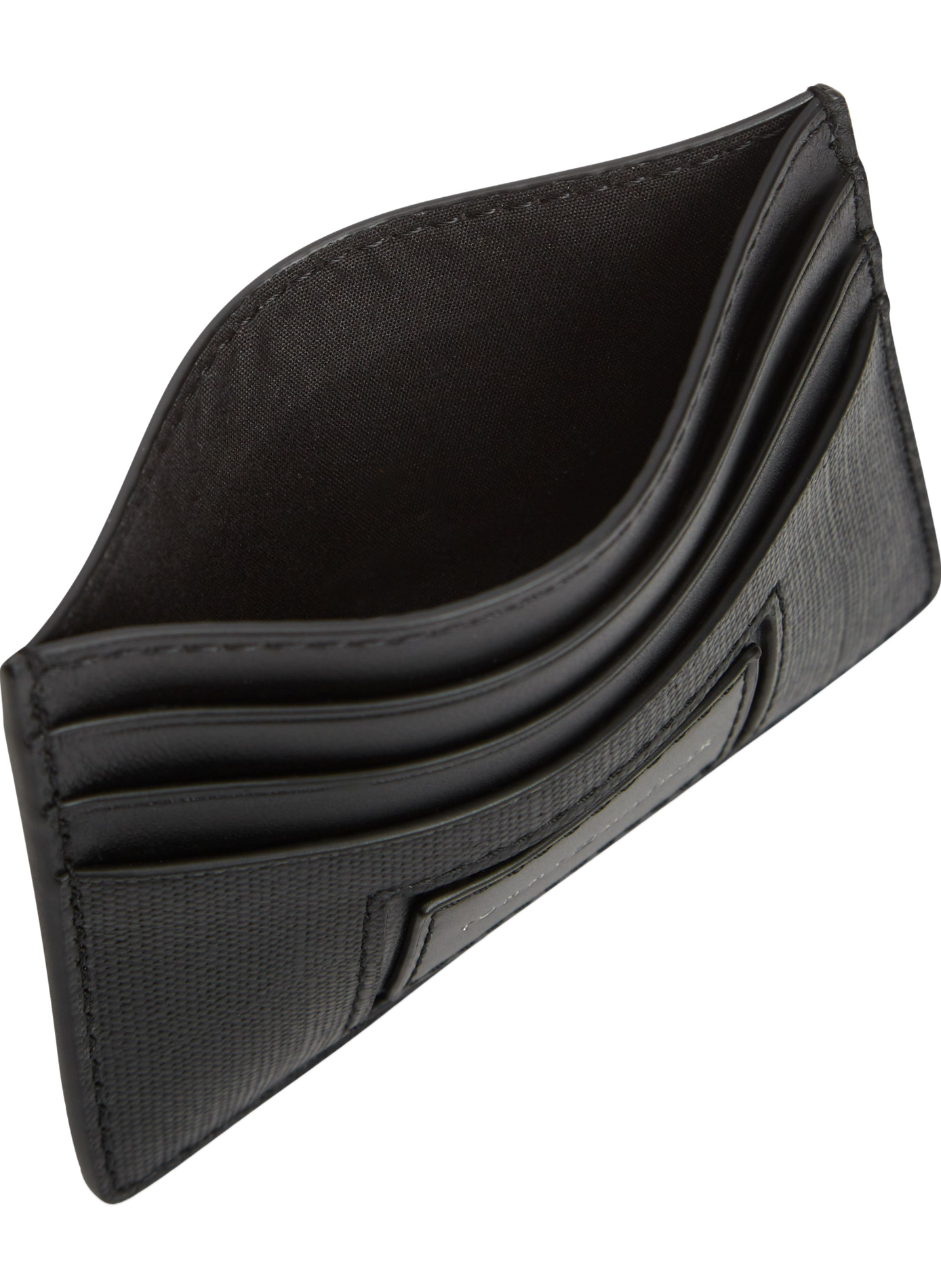 Textured leather logo cardholder TOMMY HILFIGER Black