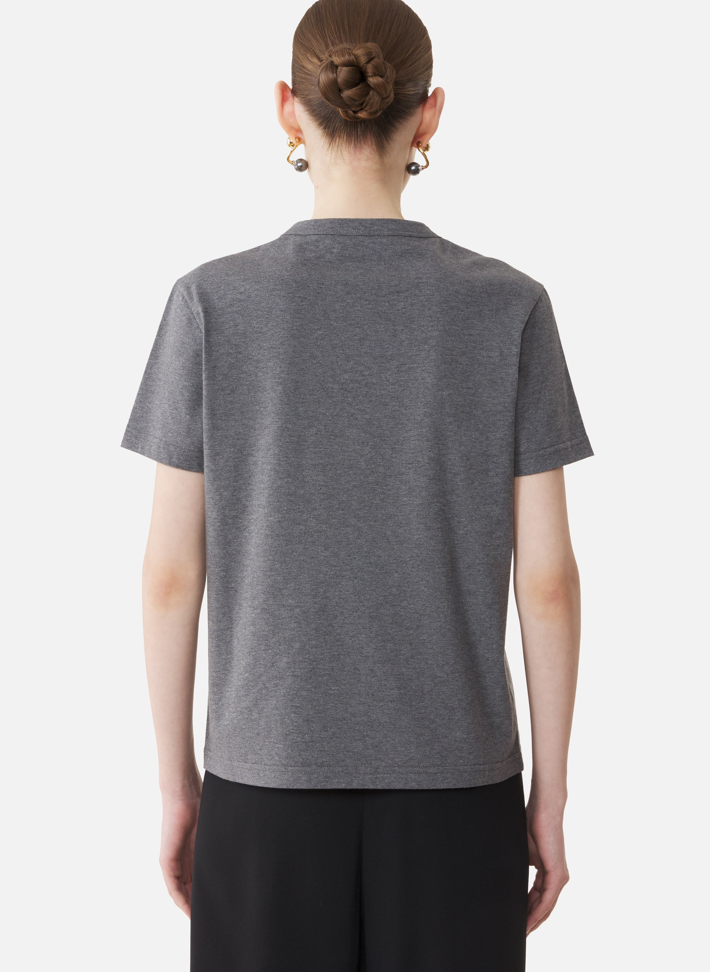 T-shirt brodé la mère et l'enfant en jersey LANVIN Gris