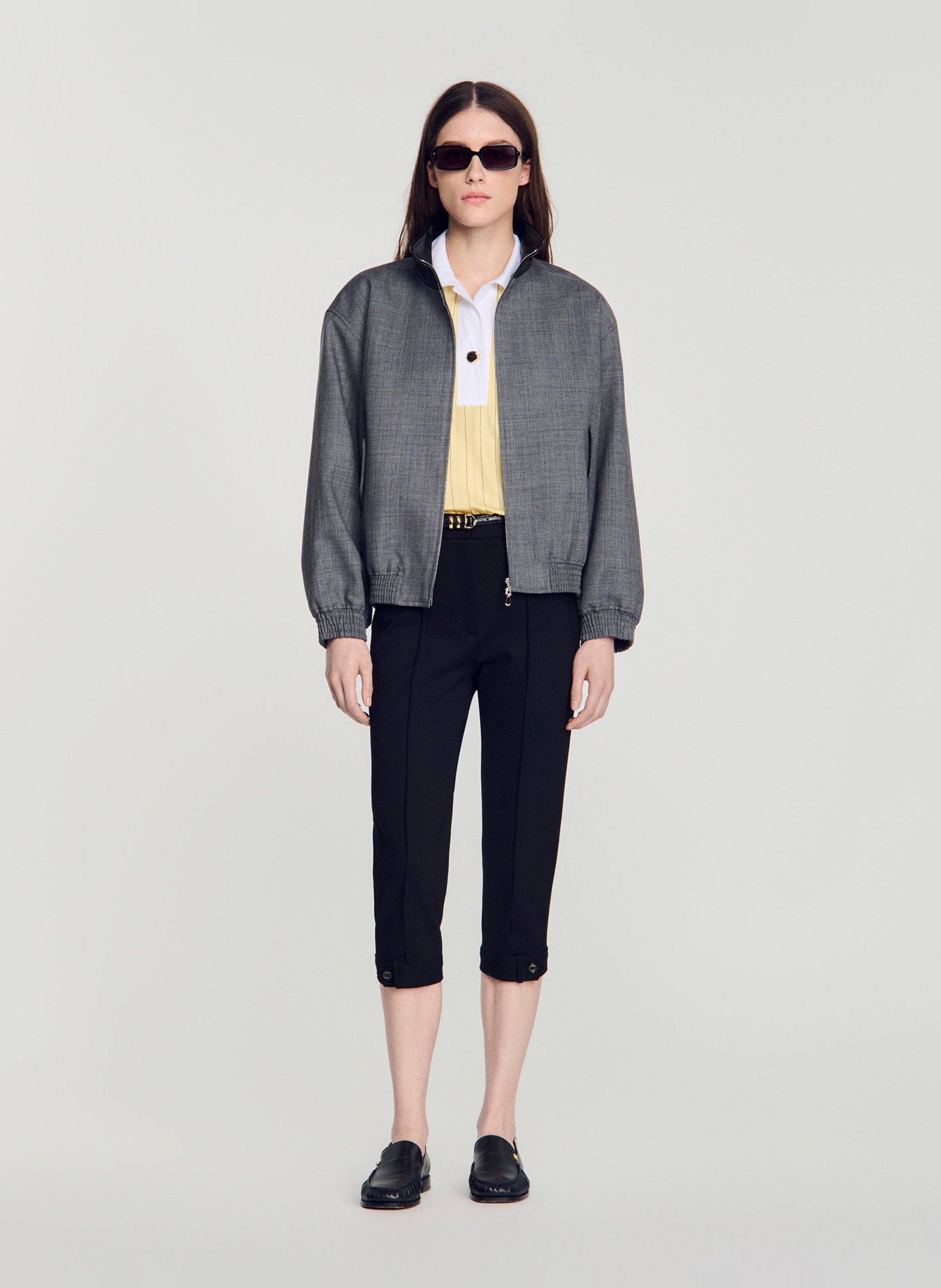 Blouson oversize en laine SANDRO Gris