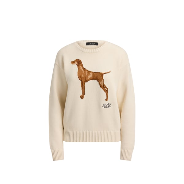 Pull en maille intarsia de coton Pull en maille intarsia de coton