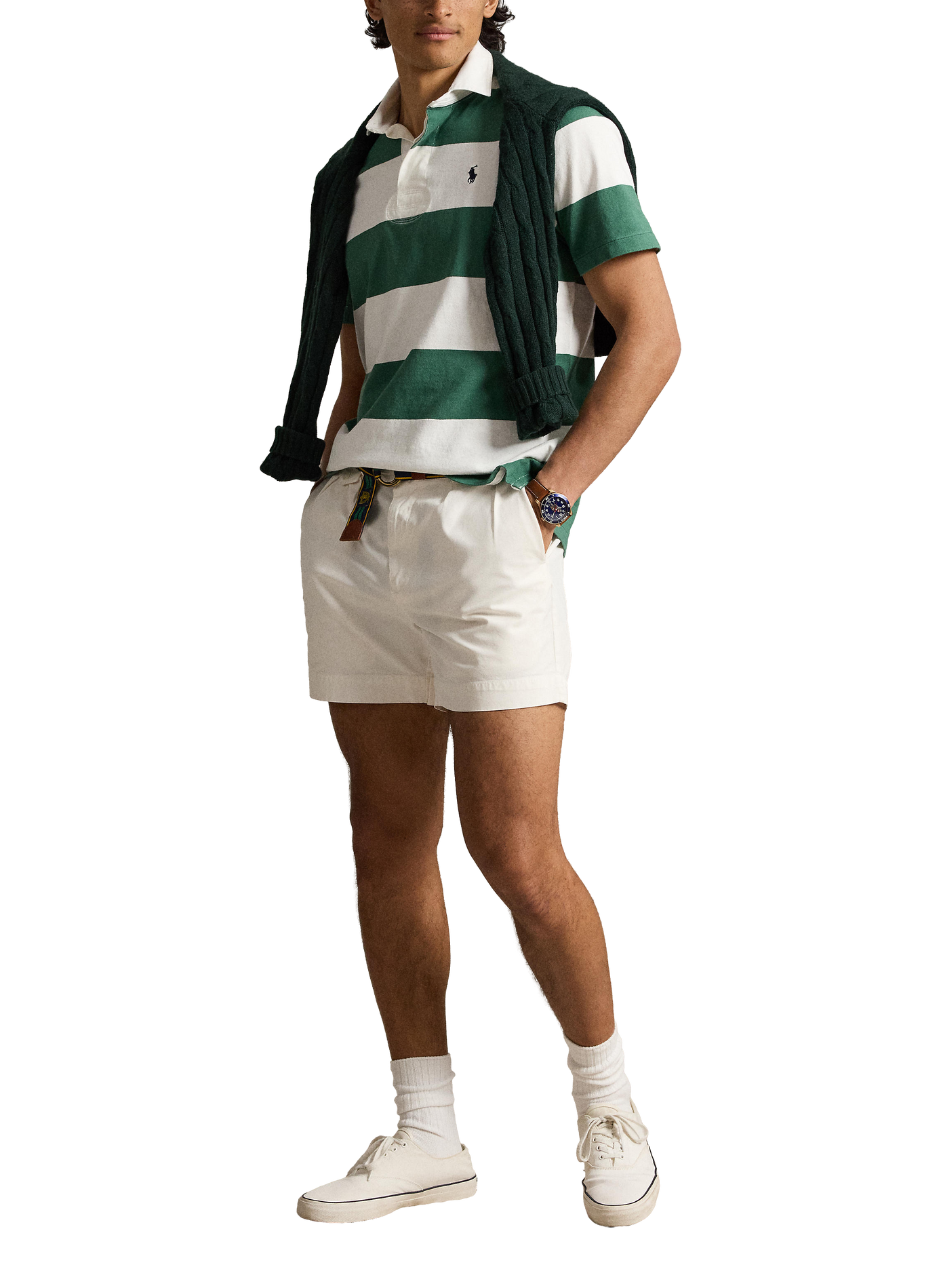 Straight striped cotton polo POLO RALPH LAUREN Green