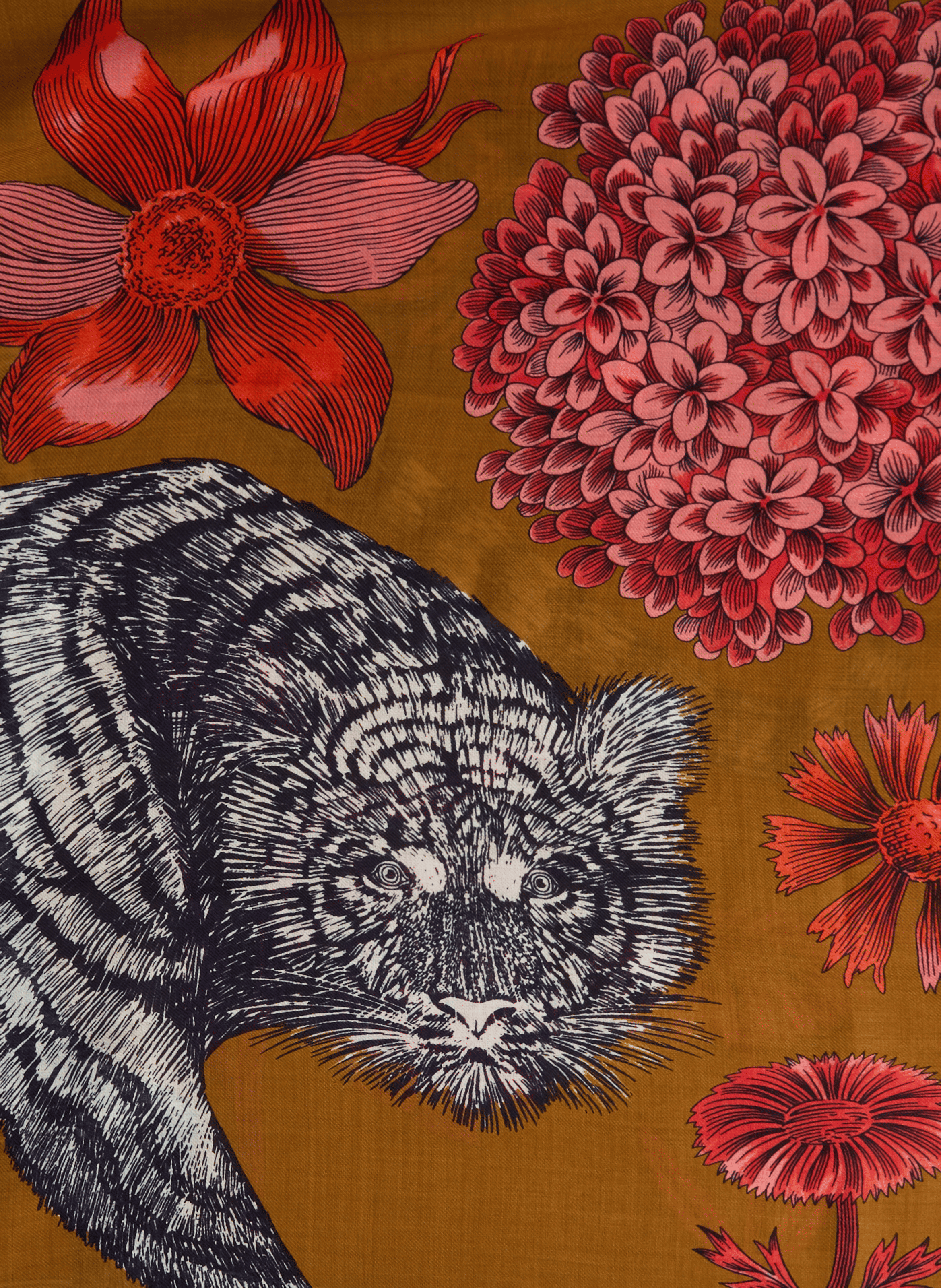 Printed wool GUSTAV scarf INOUI EDITIONS Golden