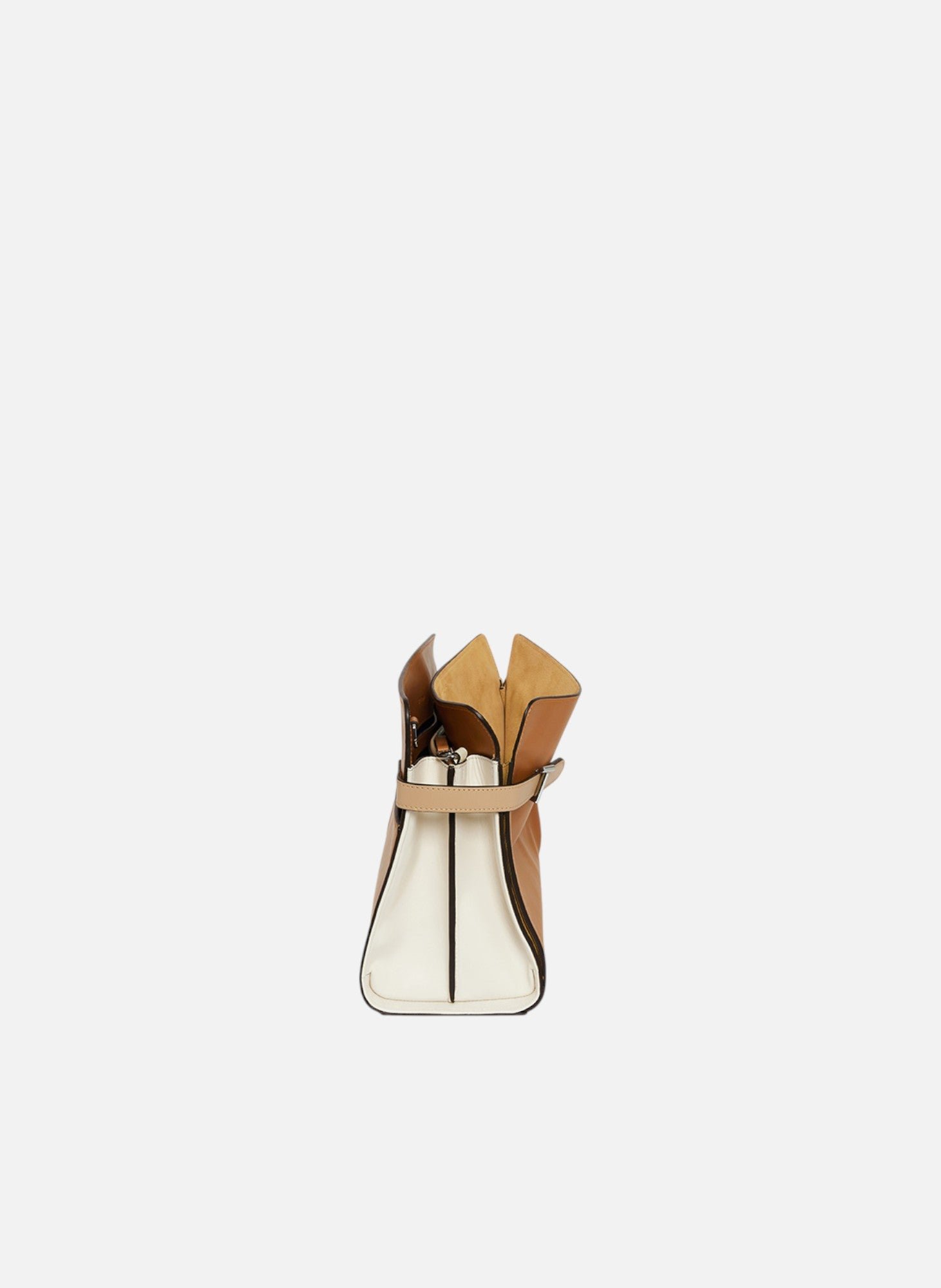 Sac porté épaule grand modèle emie en cuir lisse et nubuck LE TANNEUR Marron