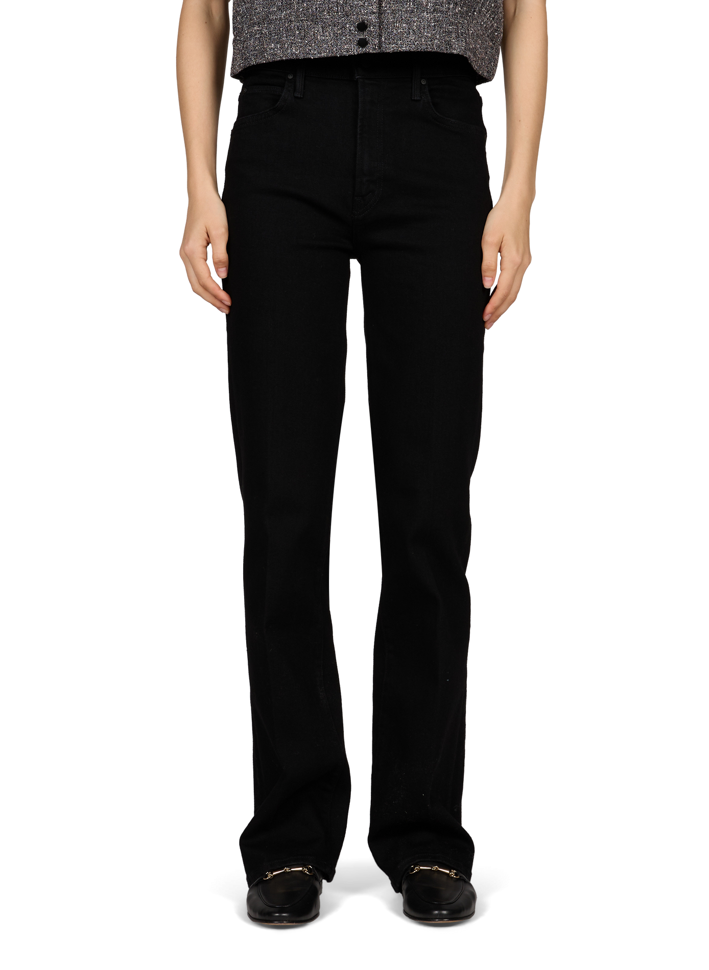 Straight Leg The Kick It jeans in a cotton blend MOTHER Black