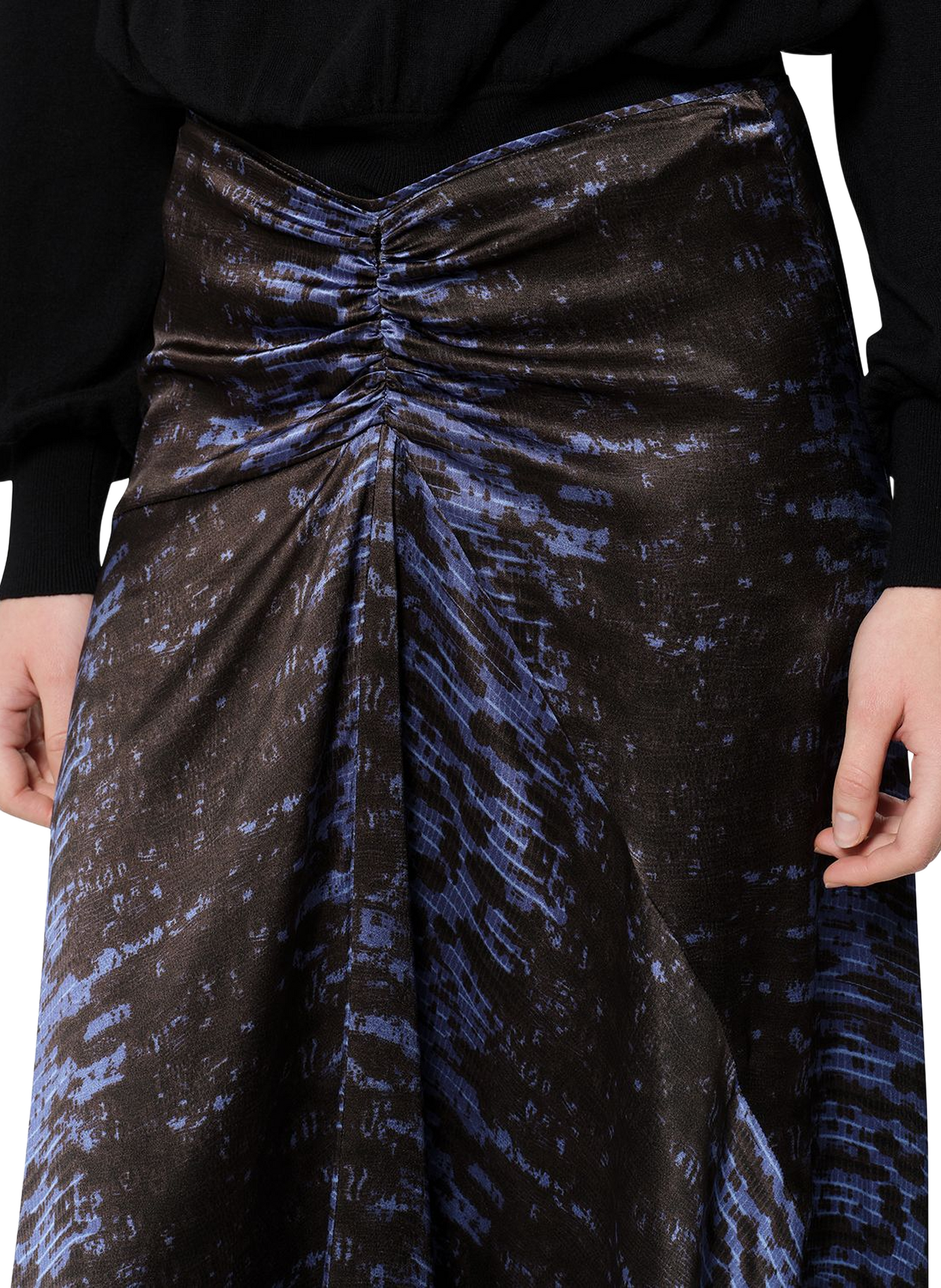 LAREN printed silk satin skirt ISABEL MARANT Blue
