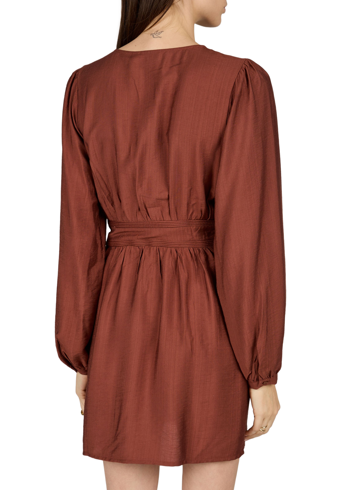 Loose-Fitting Short V-Neck Dress VILA Beige