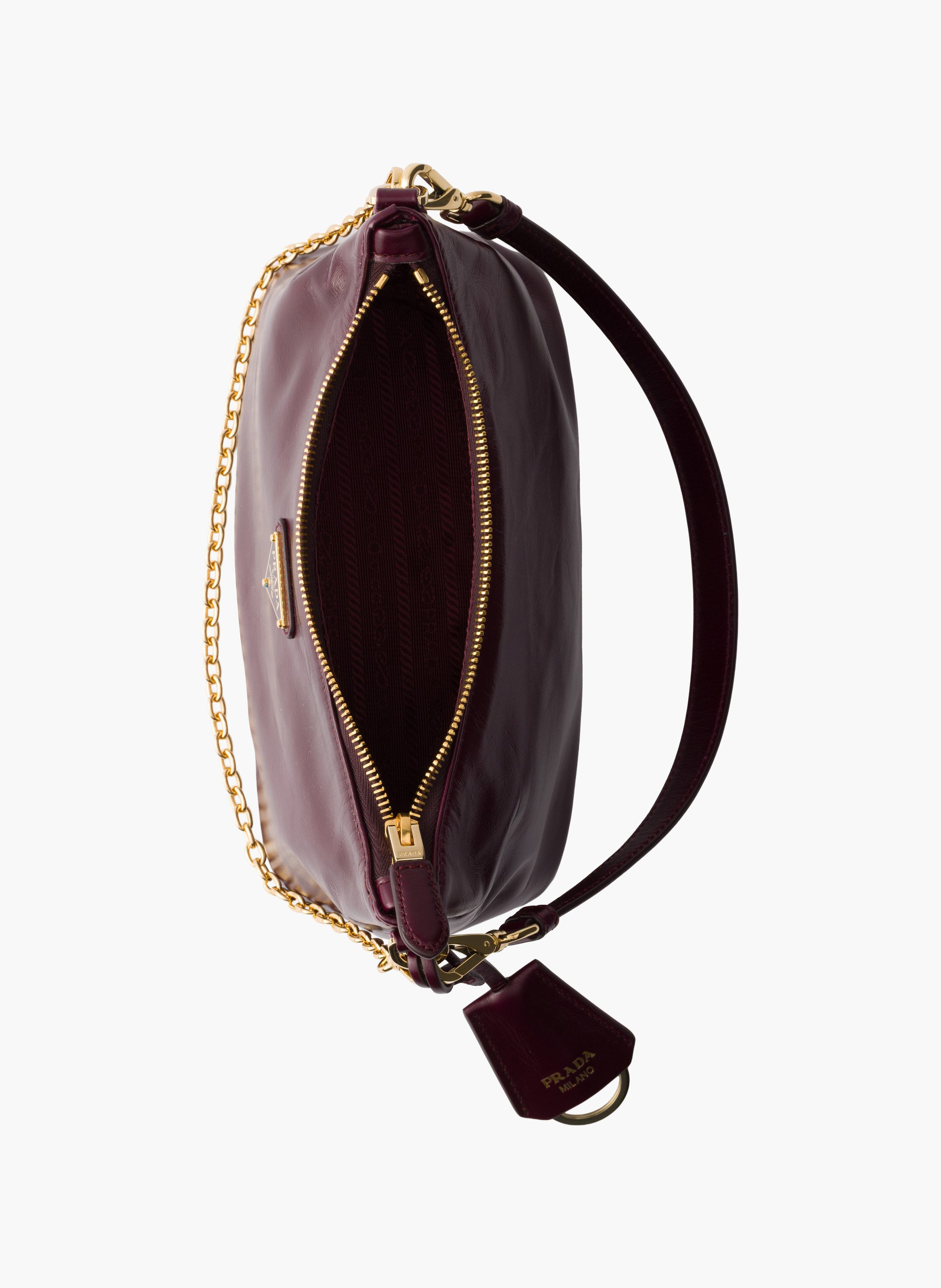 Mini sac en cuir PRADA Rouge