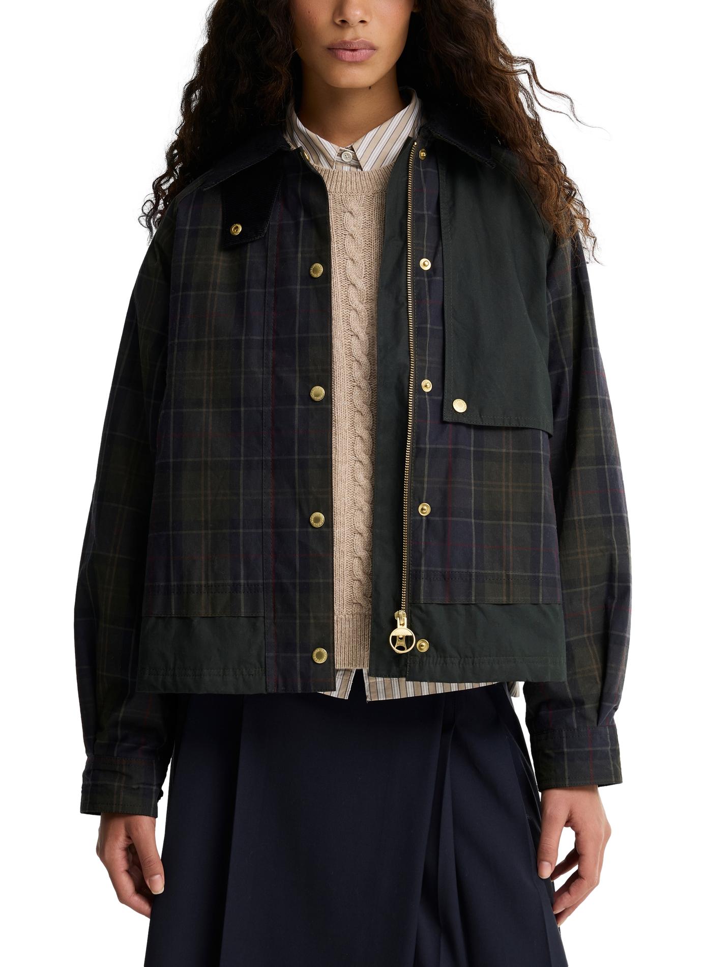 Jacke mit klassischem Baumwollkragen BARBOUR Mehrfarbig